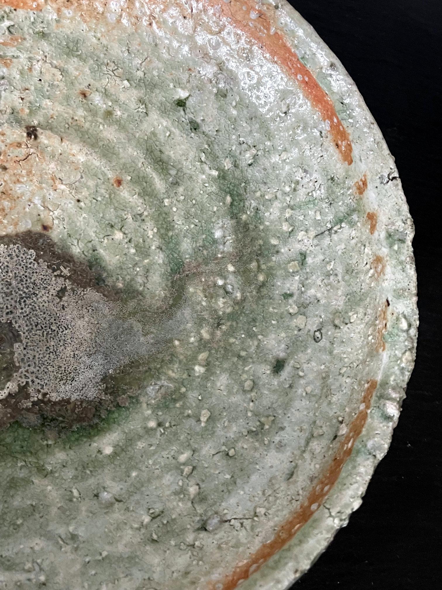 Glazed Japanese Contemporary Iga Stoneware Bowl by Shiro Tsujimura For Sale