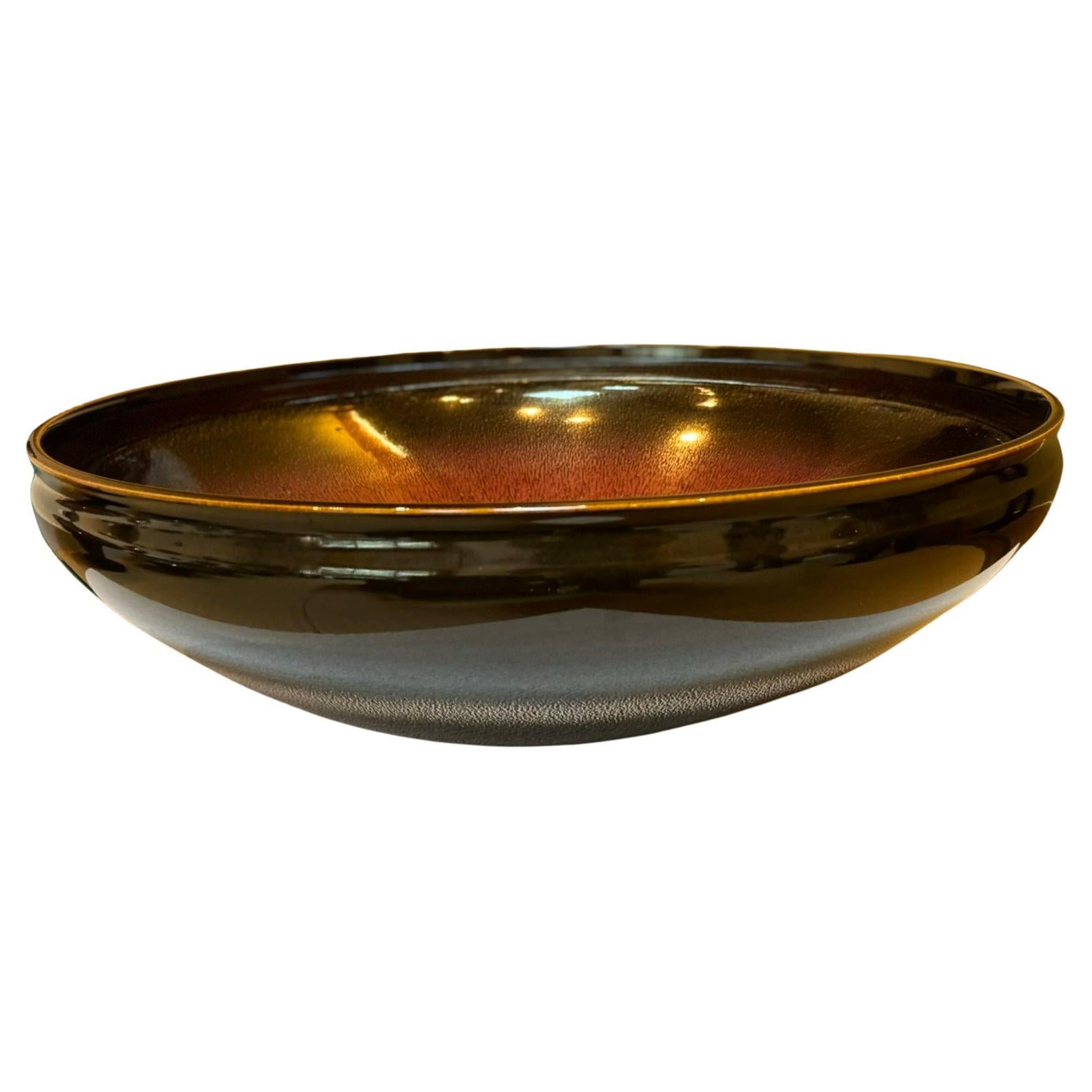 Japanese Contemporary Red Black Cream Porcelain Bowl by Master Artist, 2 For Sale 1