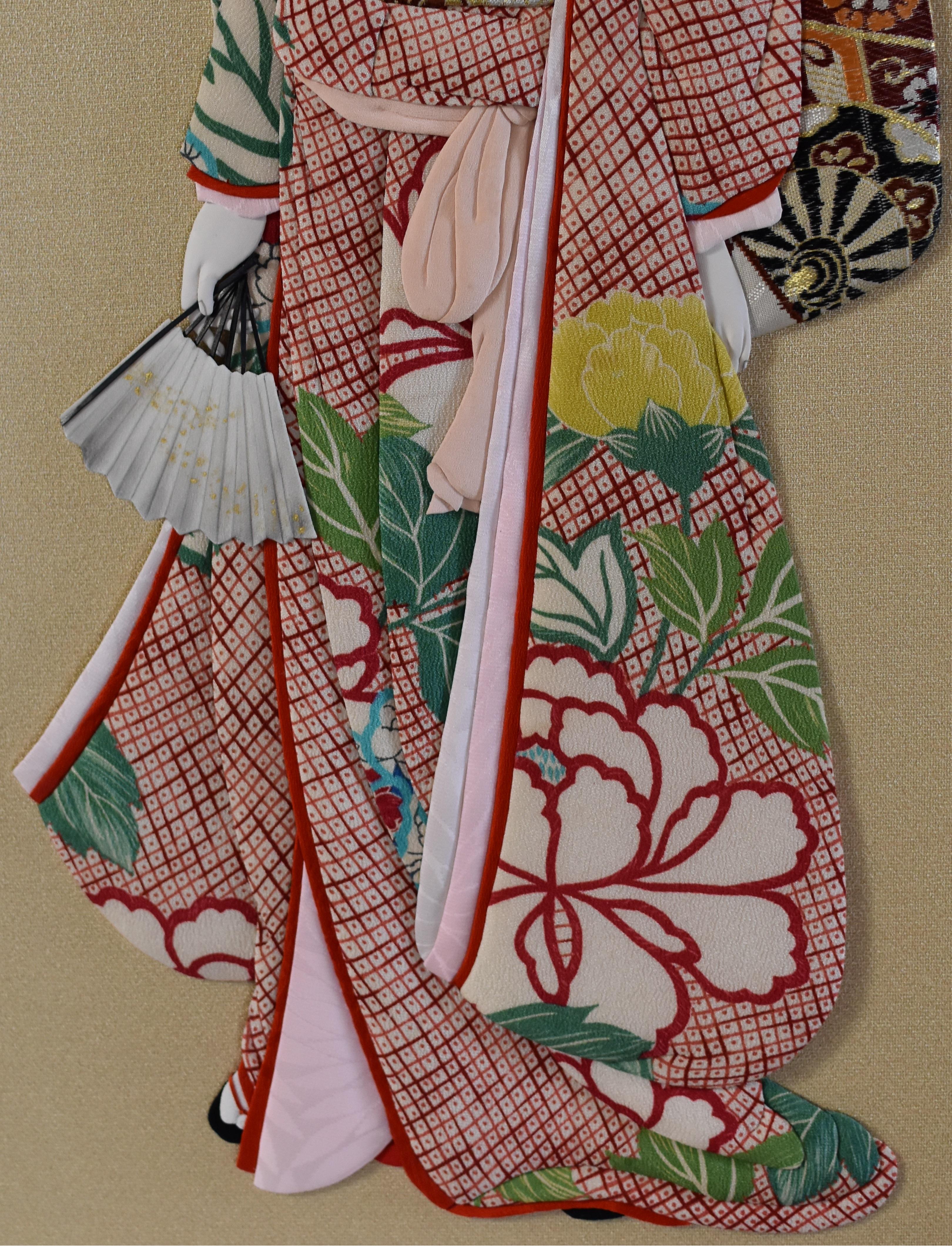 Japanese Contemporary silk brocade Handcrafted Decorative Art, 6 3