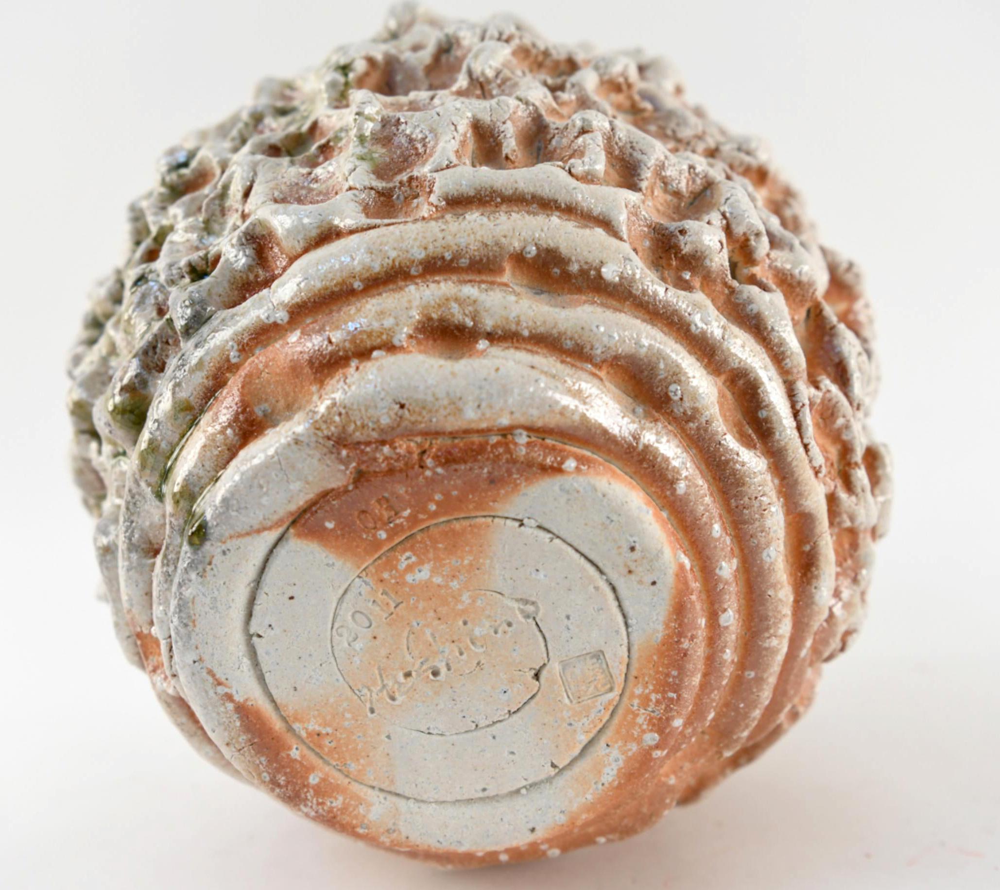 Japanese Contemporary Stoneware Glazed Vase by Satoru Hoshino In Good Condition In Atlanta, GA