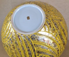 Zeitgenössische japanische Vase aus Gelb-Platin-Gold-Porzellan von Meisterkünstler, 2