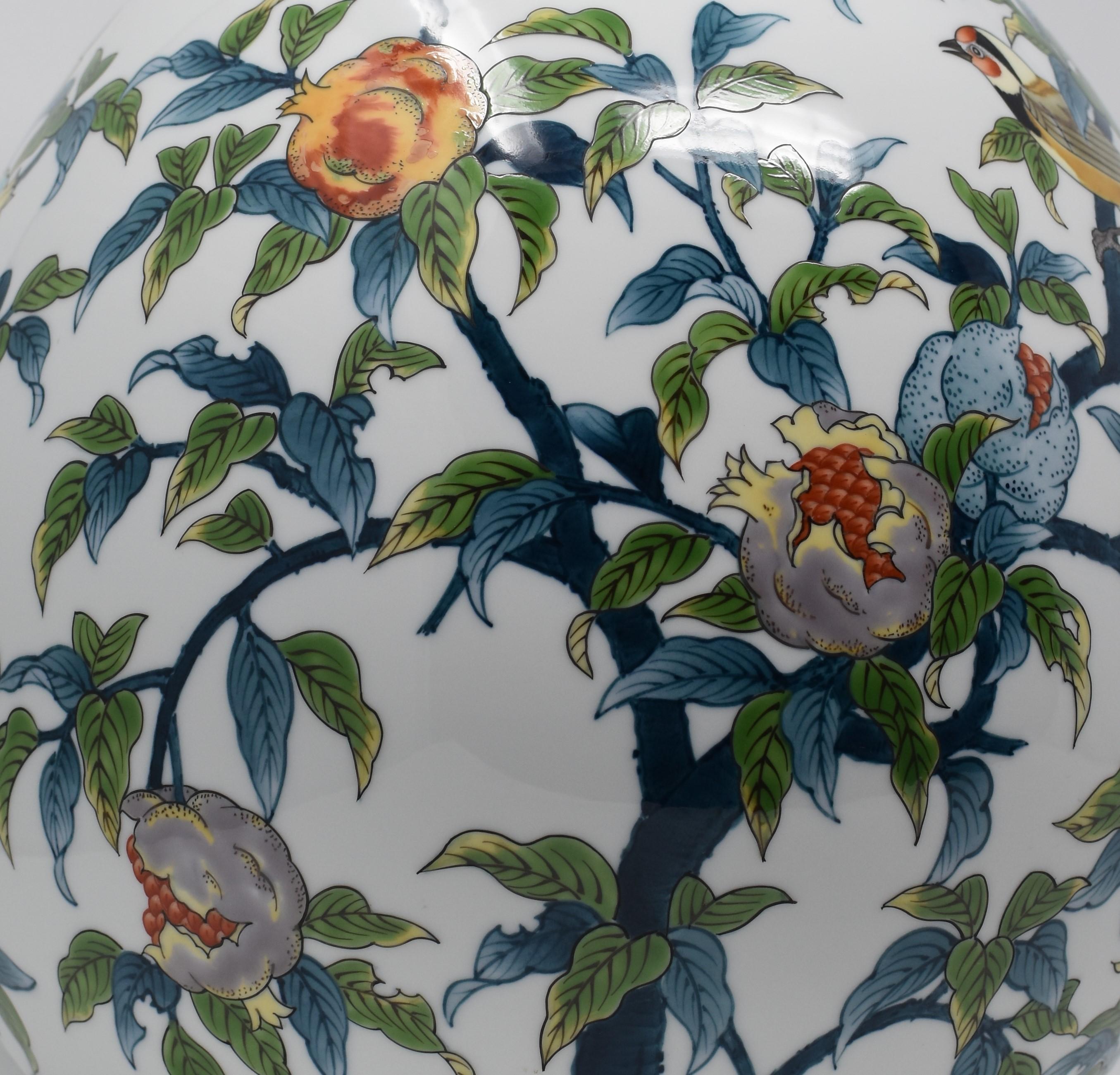 Japanese Green Blue Yellow Porcelain Vase by Master Artist, 3 In New Condition For Sale In Takarazuka, JP