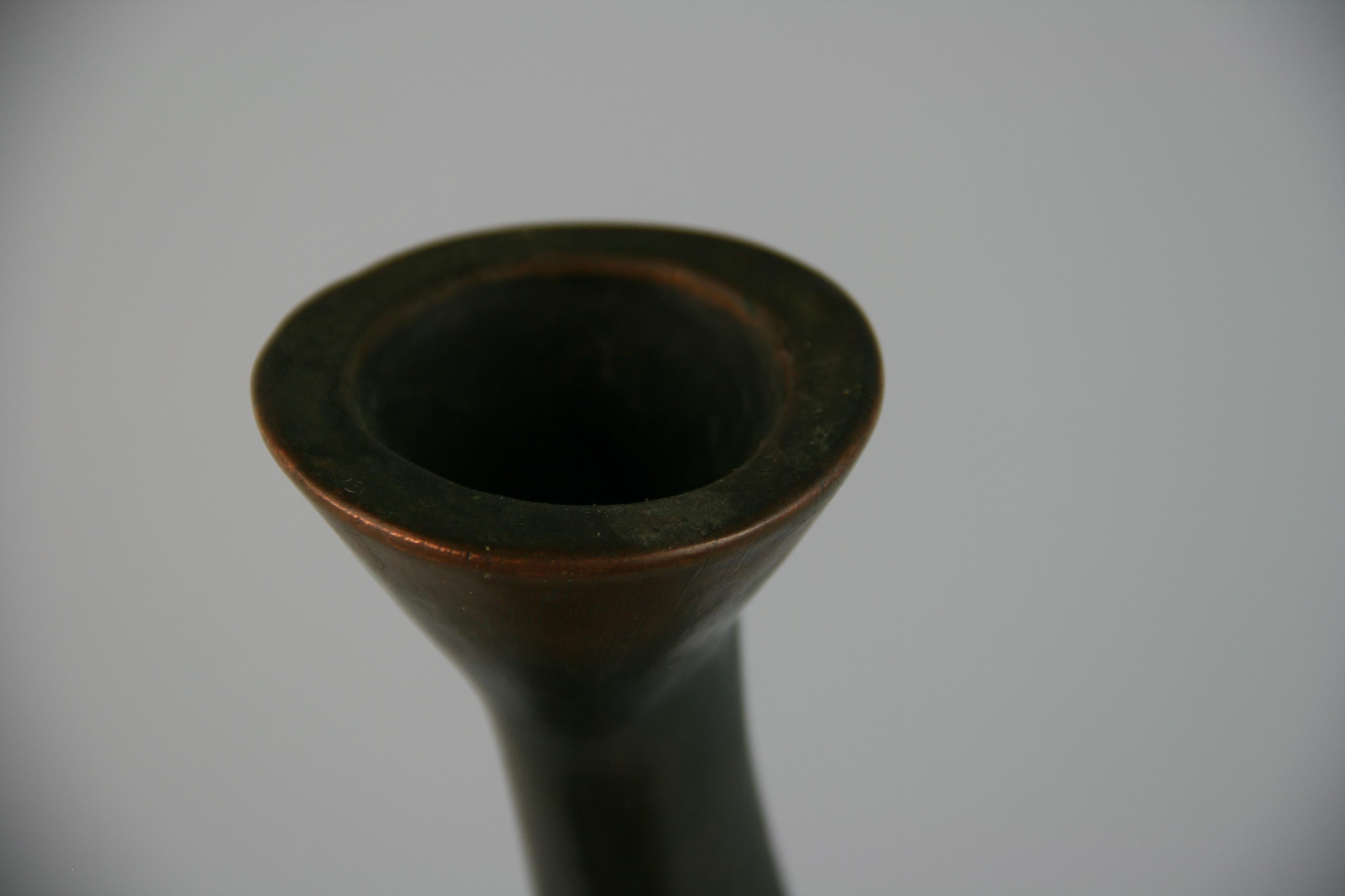 Japanese Copper Abstract Sculpture/Bud Vase For Sale 6
