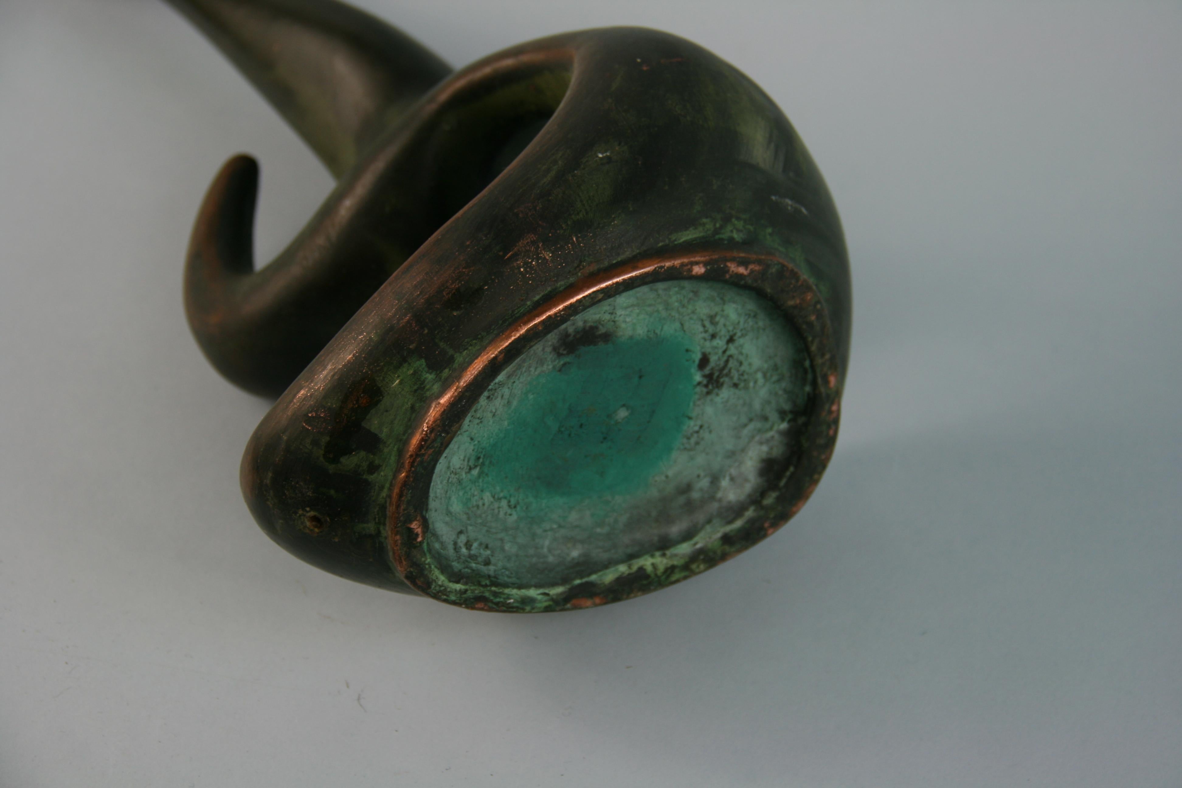 Japanische abstrakte japanische Kupfer-Skulptur/Bud-Vase im Angebot 7