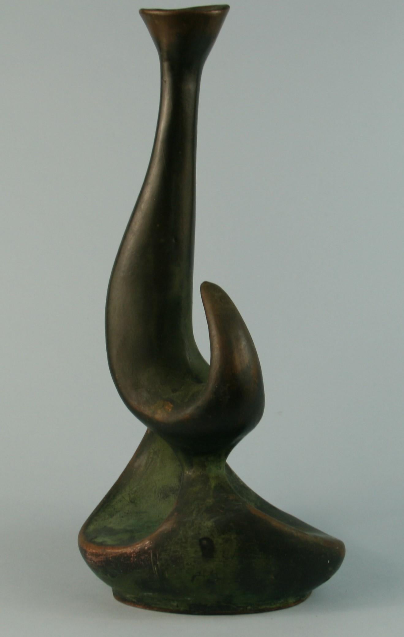 Japanese Copper Abstract Sculpture/Bud Vase For Sale 2