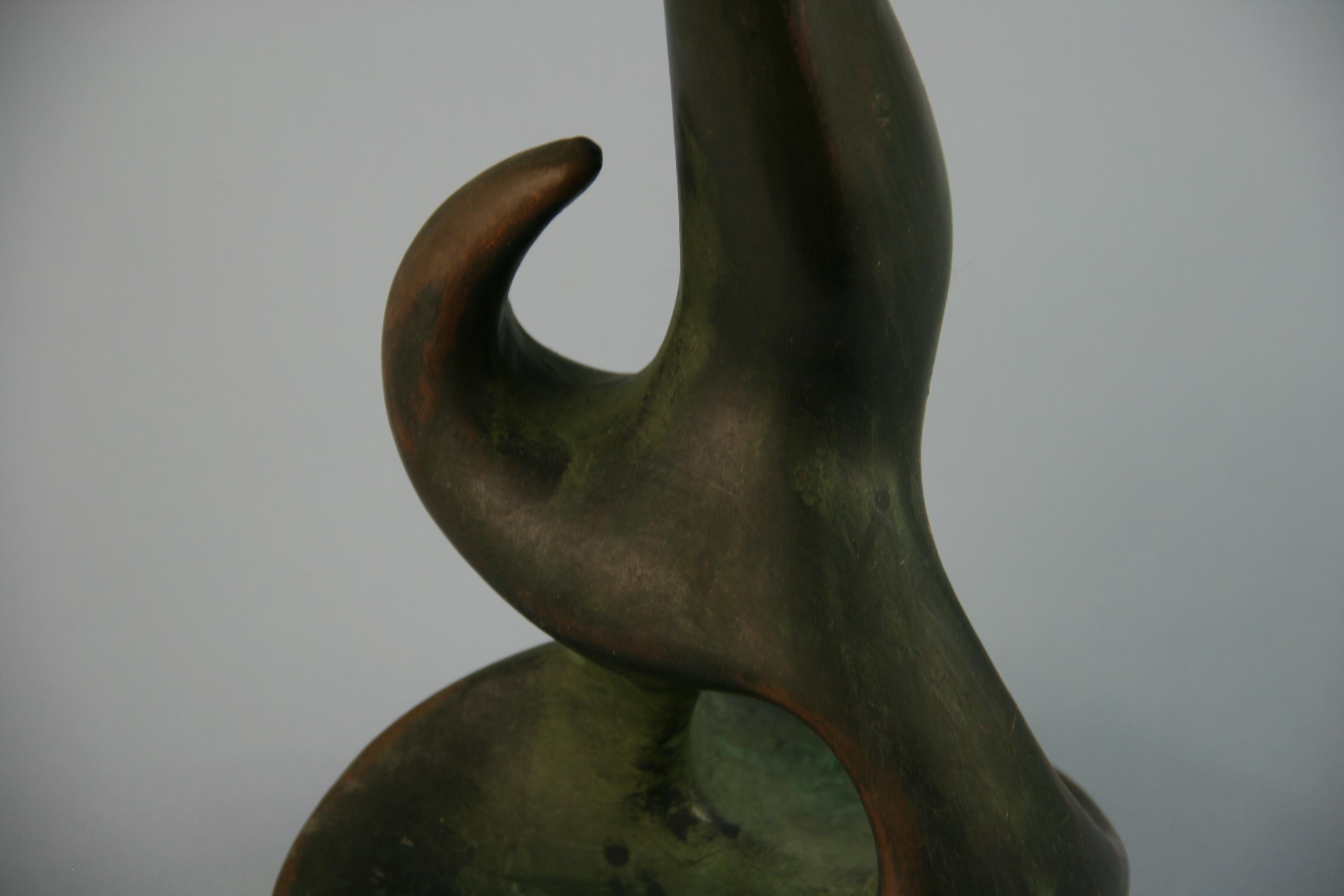 Sculpture abstraite japonaise en cuivre/ Vase Bouddha en vente 4