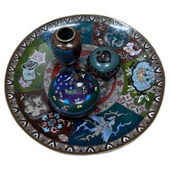 Japanese Copper and Cloisonne Set