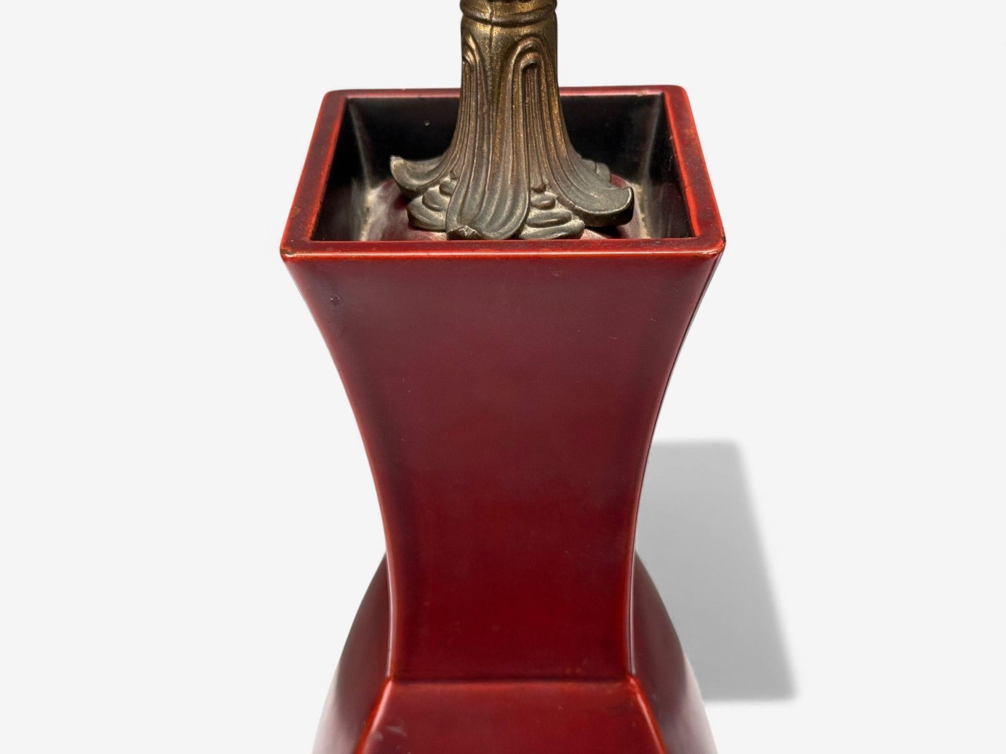 Japonesa, Cobre, Metal Lacado, Latón, Lámparas de Mesa Jarrón Maruni, Japón, Años 60 en venta 4