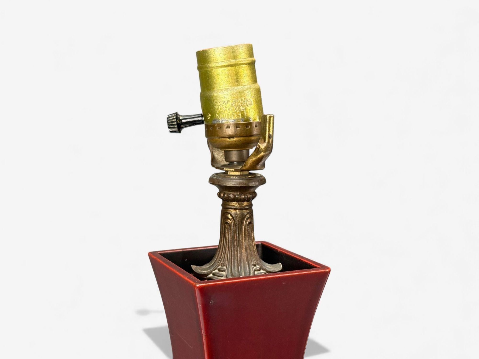 Japonesa, Cobre, Metal Lacado, Latón, Lámparas de Mesa Jarrón Maruni, Japón, Años 60 en venta 5