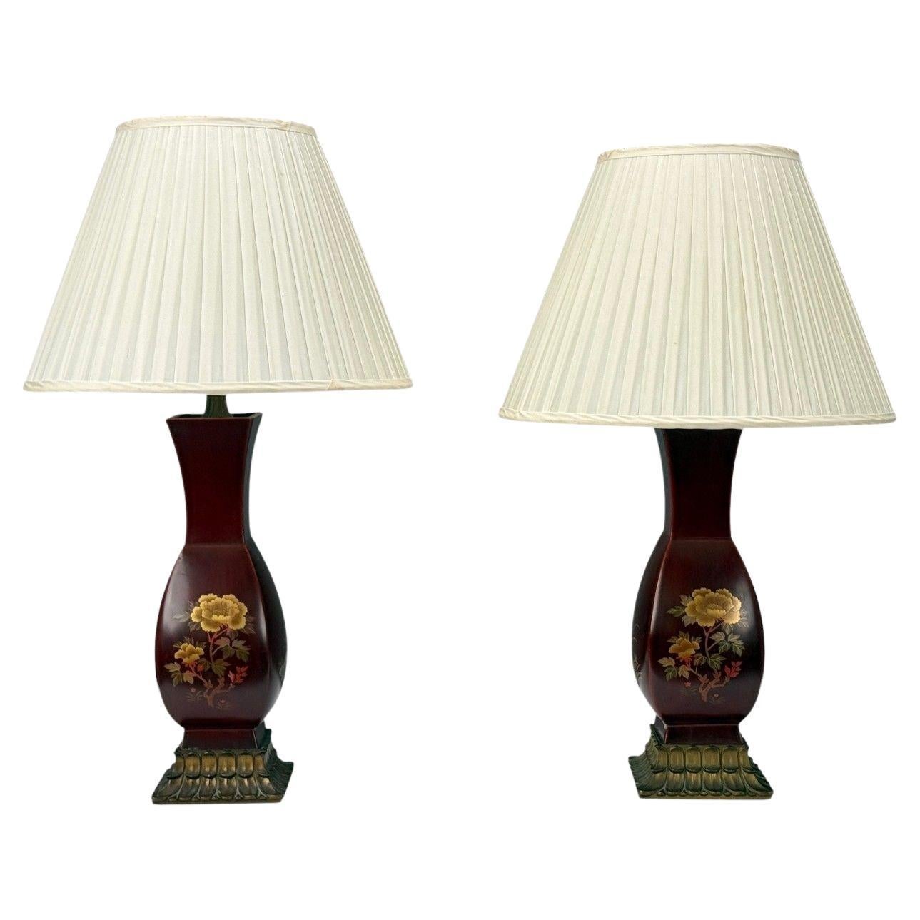 Japonesa, Cobre, Metal Lacado, Latón, Lámparas de Mesa Jarrón Maruni, Japón, Años 60 en venta