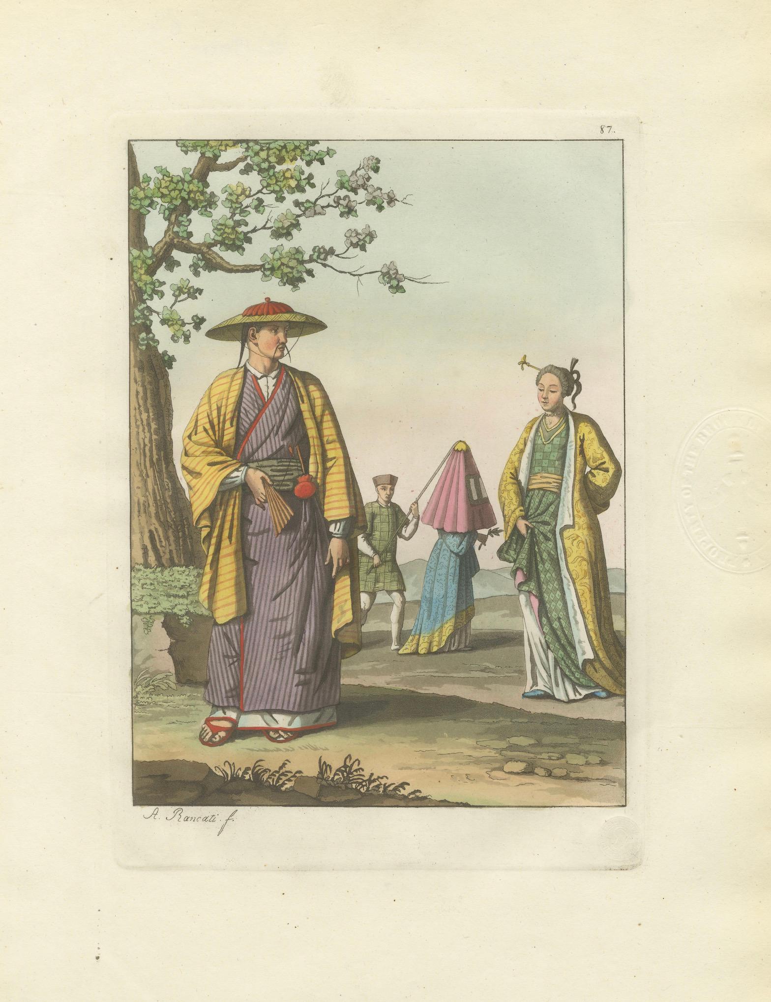 Japanese Costume Scene Edo Period – Ferrario Il Costume Antico e Moderno, 1815