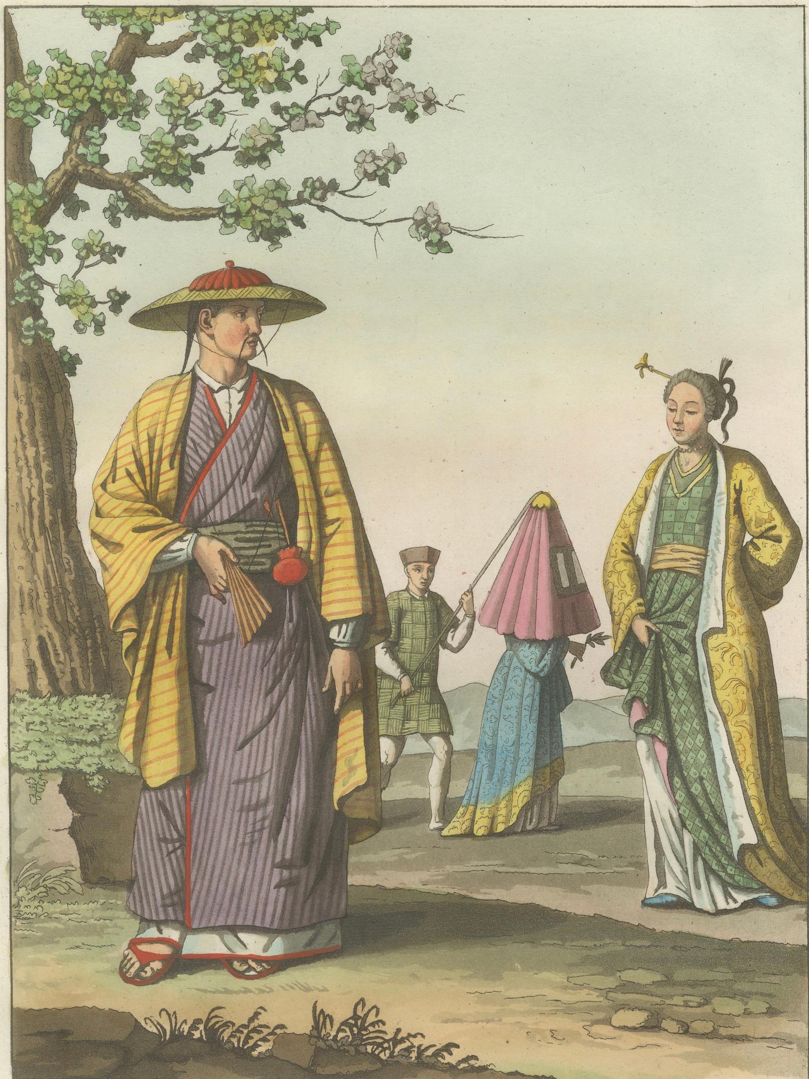 Japanese Costume Scene Edo Period – Ferrario Il Costume Antico e Moderno, 1815