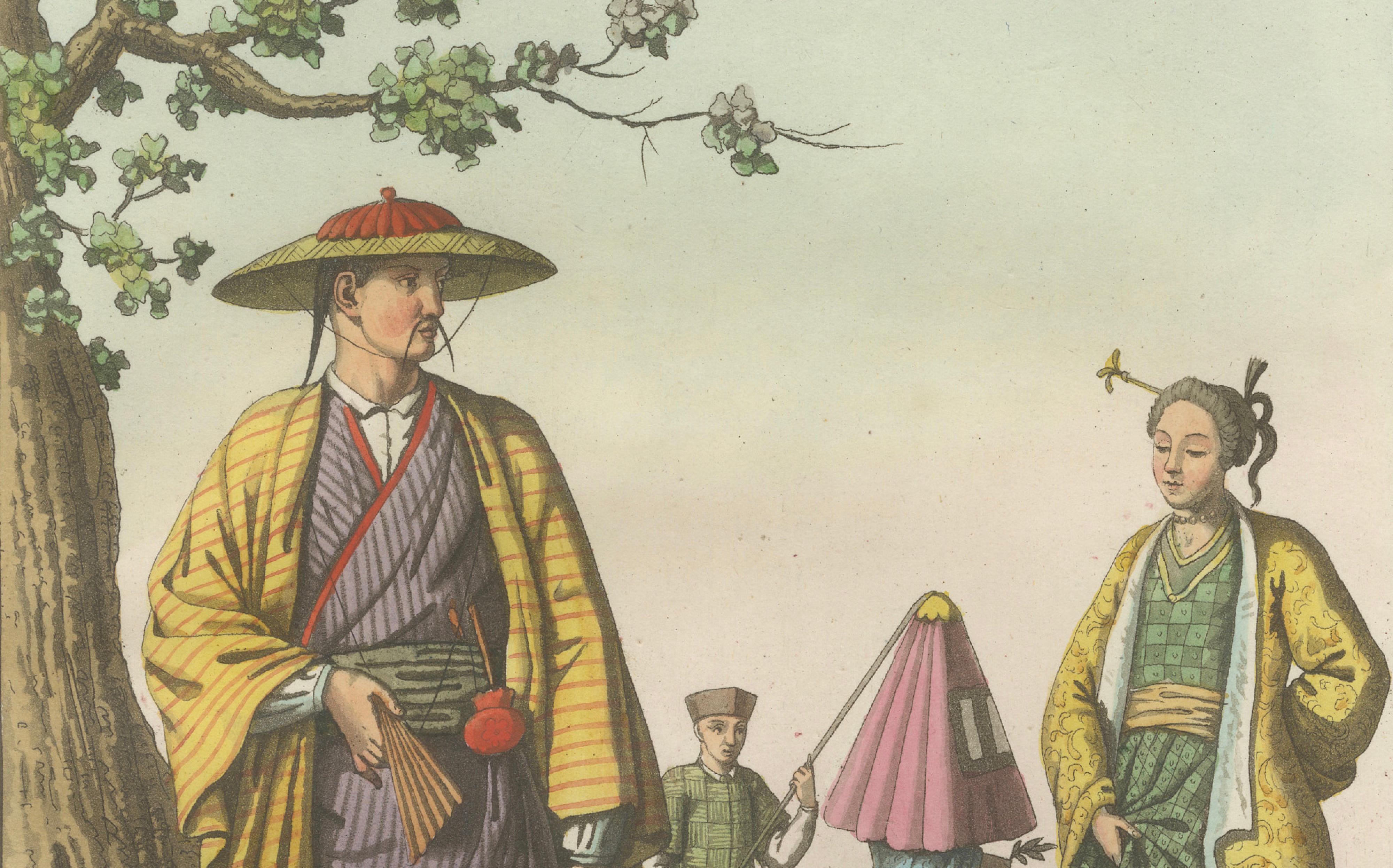 Japanese Costume Scene Edo Period – Ferrario Il Costume Antico e Moderno, 1815