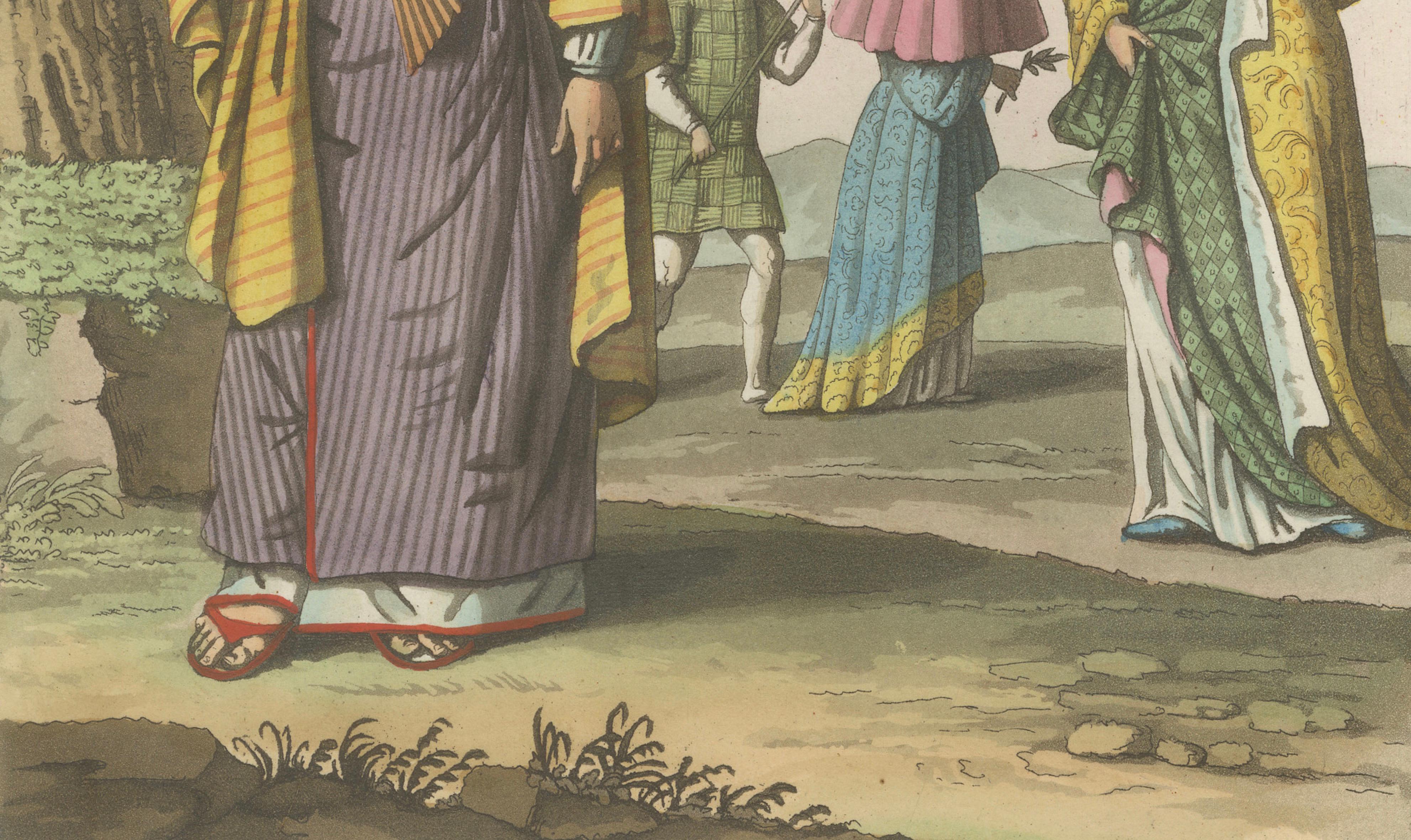 Japanese Costume Scene Edo Period – Ferrario Il Costume Antico e Moderno, 1815