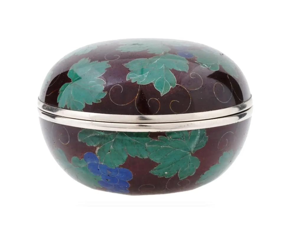 Japanese Covered Grape Plique a Jour Enamel Kogo In Good Condition For Sale In New York, NY