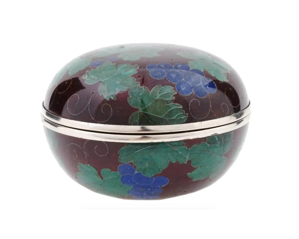 Japanese Covered Grape Plique a Jour Enamel Kogo In Good Condition For Sale In New York, NY