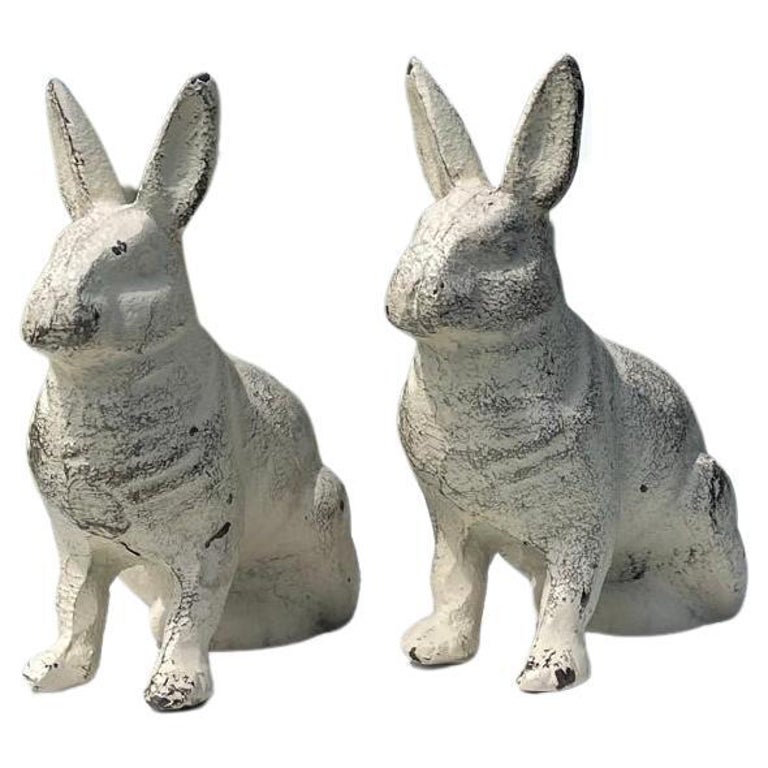 Japanese Pair Small Flower Pot Bunny Rabbits For Sale 5