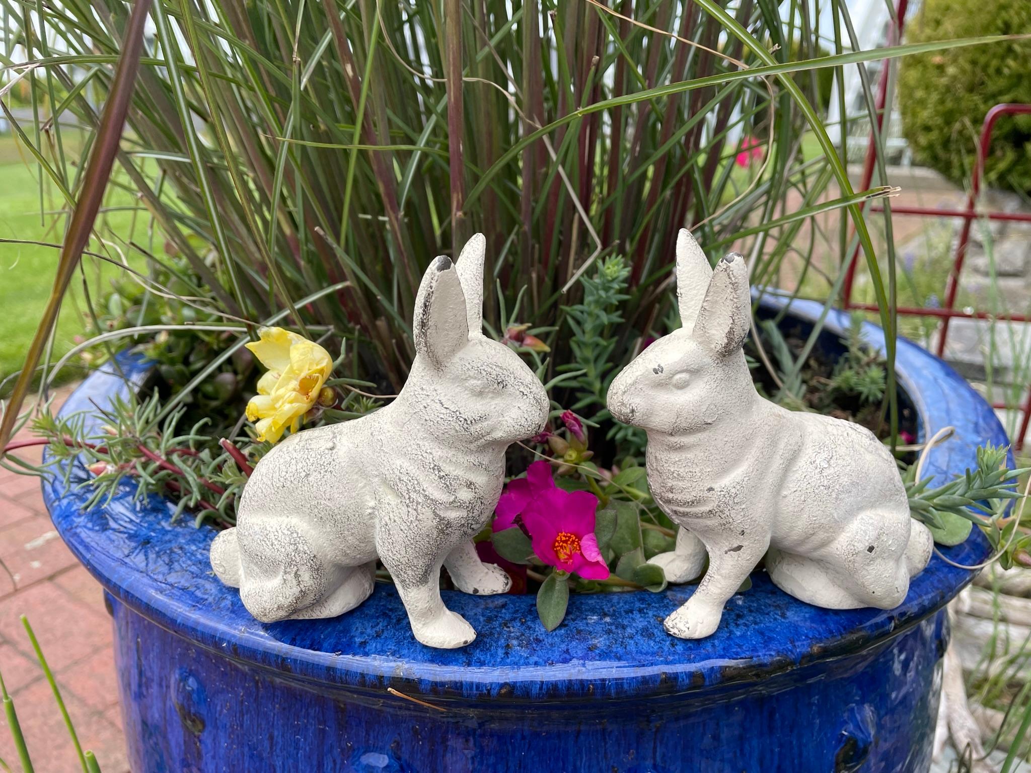 Showa Japanese Pair Small Garden Bunny Rabbits