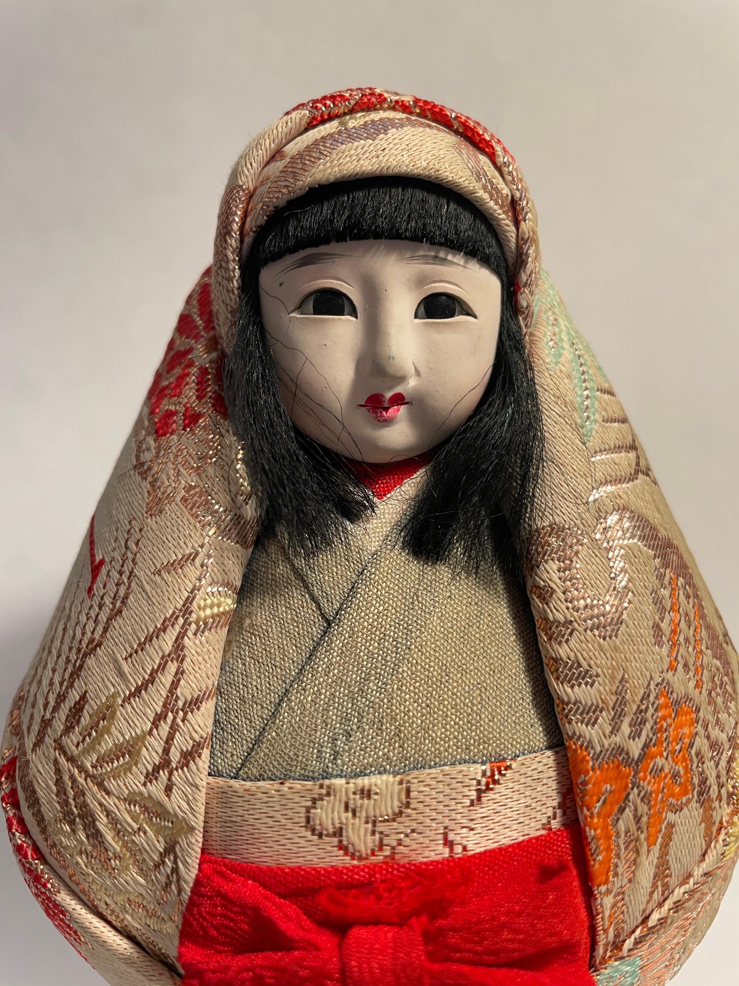 Showa Bambola Daruma giapponese HIMEDARUMA Yuhime-ningyo Ehime anni '90 in vendita