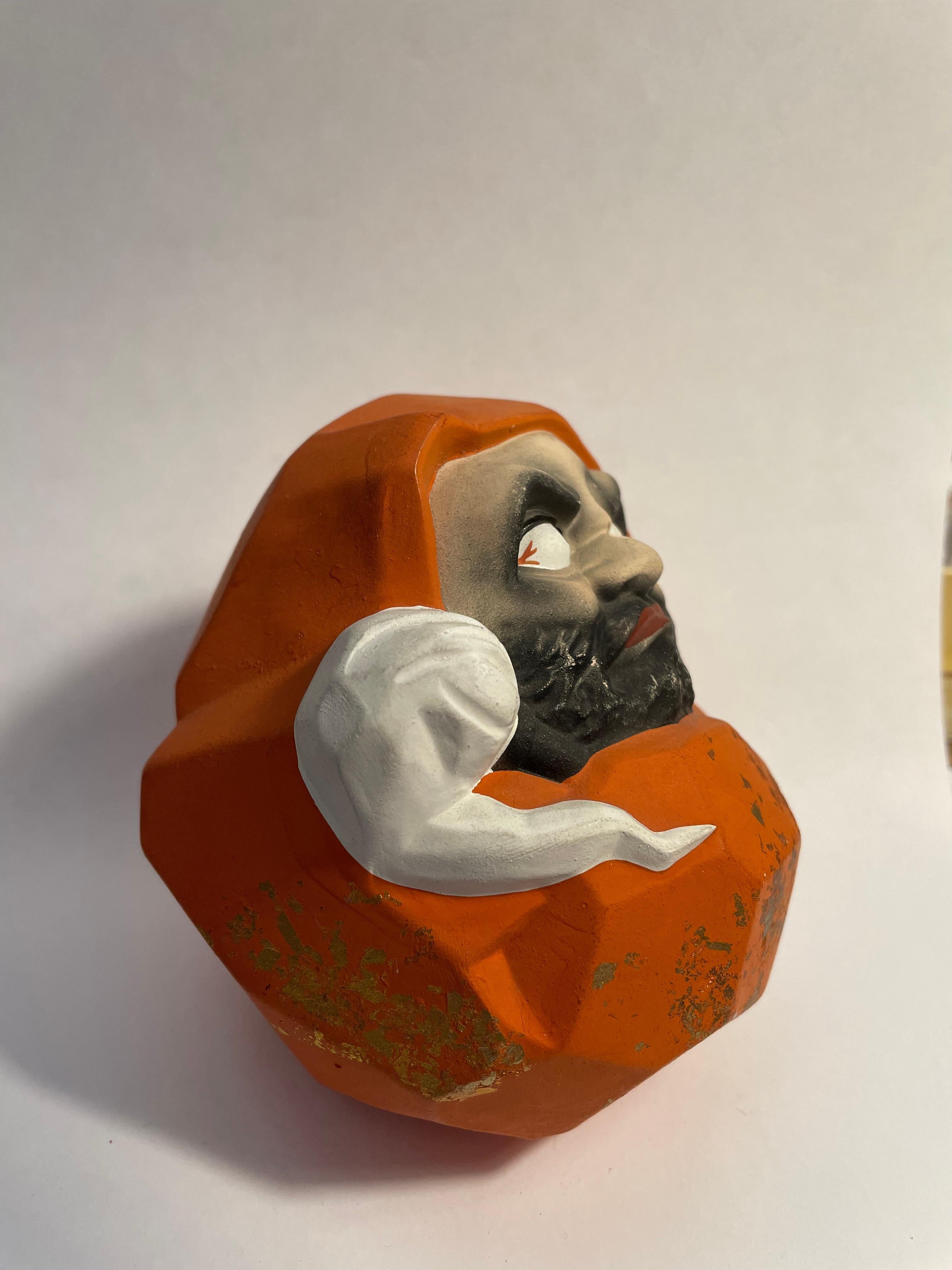 Showa Daruma obejct japonais avec métal des années 2000 en vente