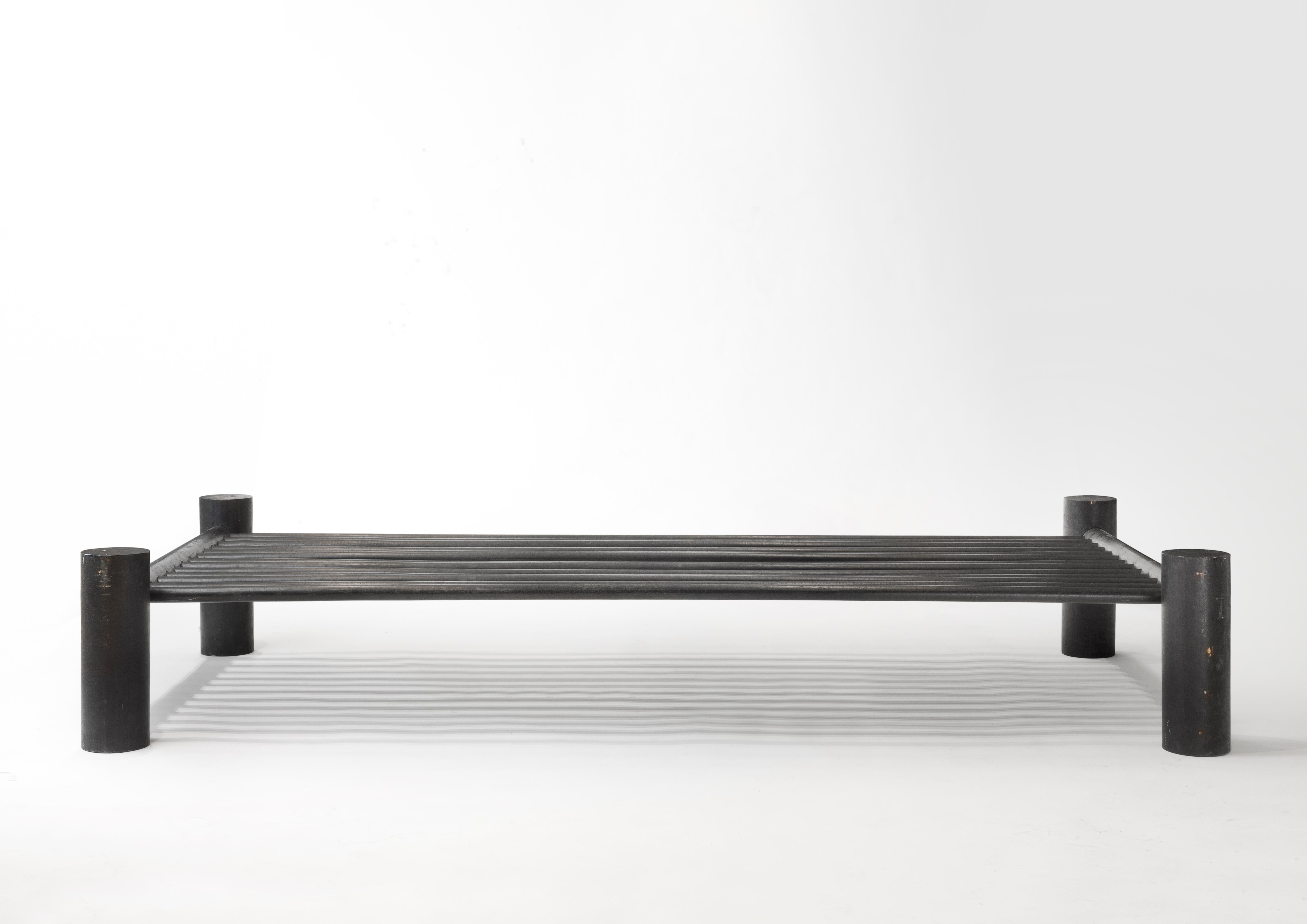 Mid-Century Modern Japanese Daybed in Ebonized Wood, circa 1960