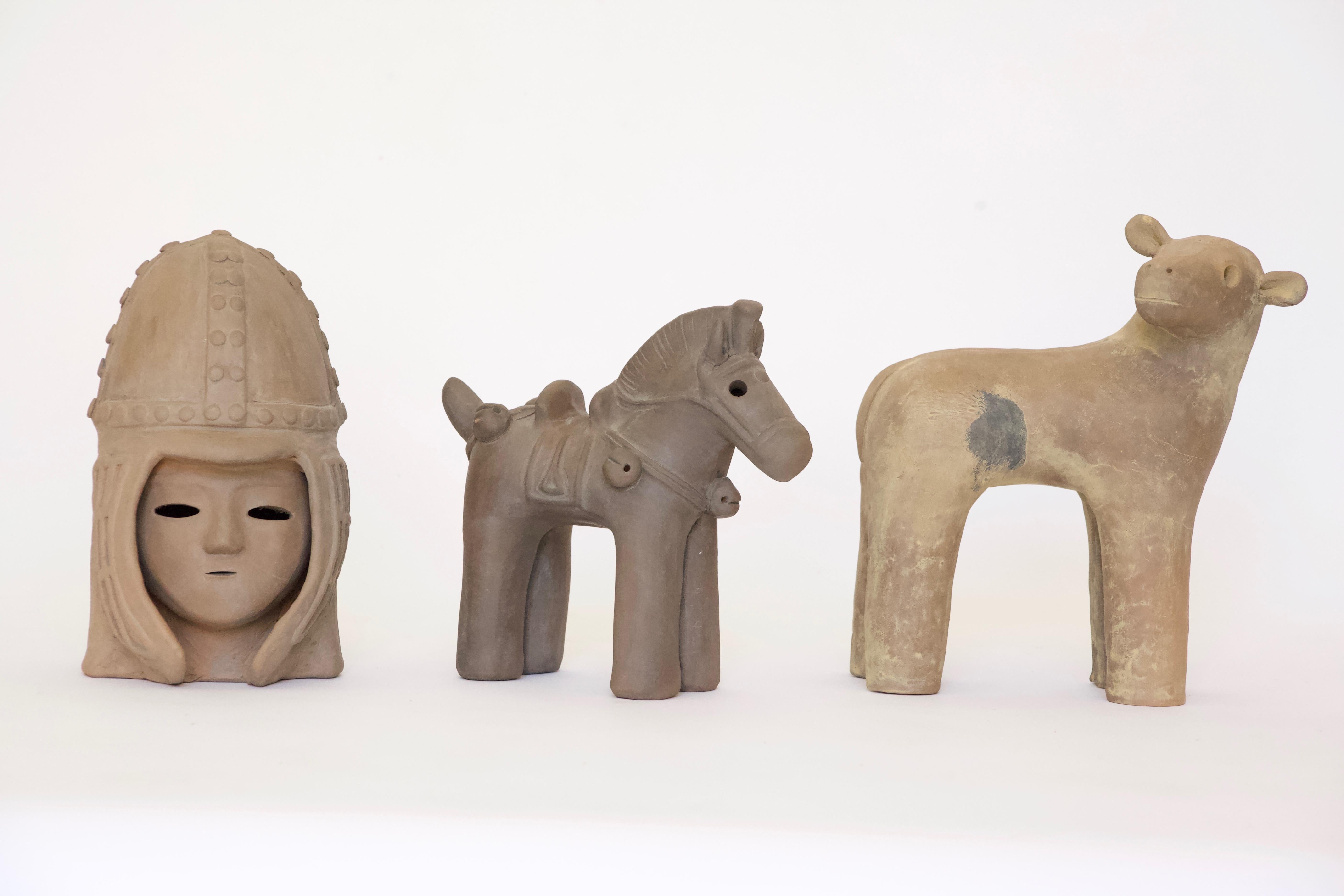 Other Japanese Decorative Haniwa Style Ceramic Figures For Sale