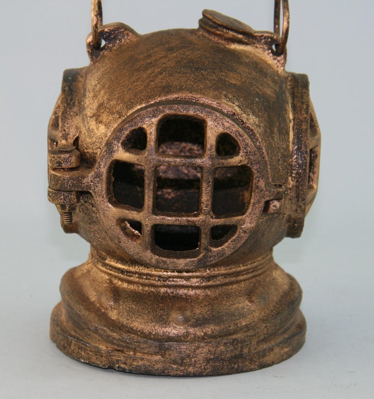 Hand-Crafted Japanese Deep Sea Divers Helmet Garden Lighting Lantern For Sale