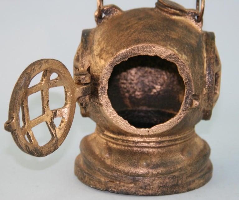 Mid-20th Century Japanese Deep Sea Divers Helmet Garden Lighting Lantern For Sale