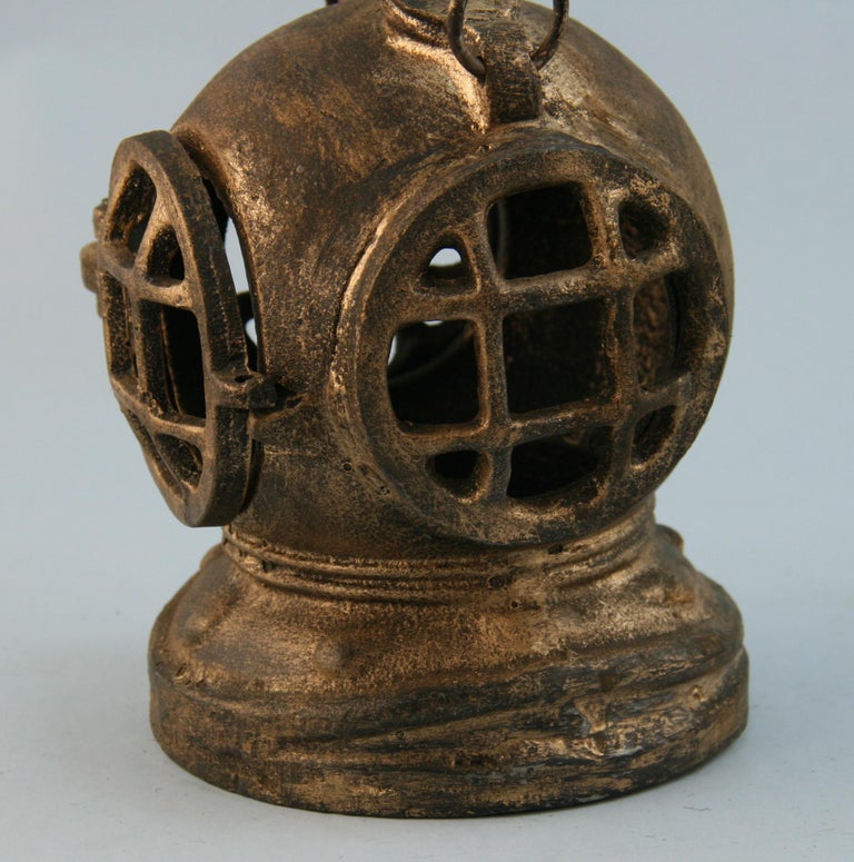 Iron Japanese Deep Sea Divers Helmet Garden Lighting Lantern For Sale