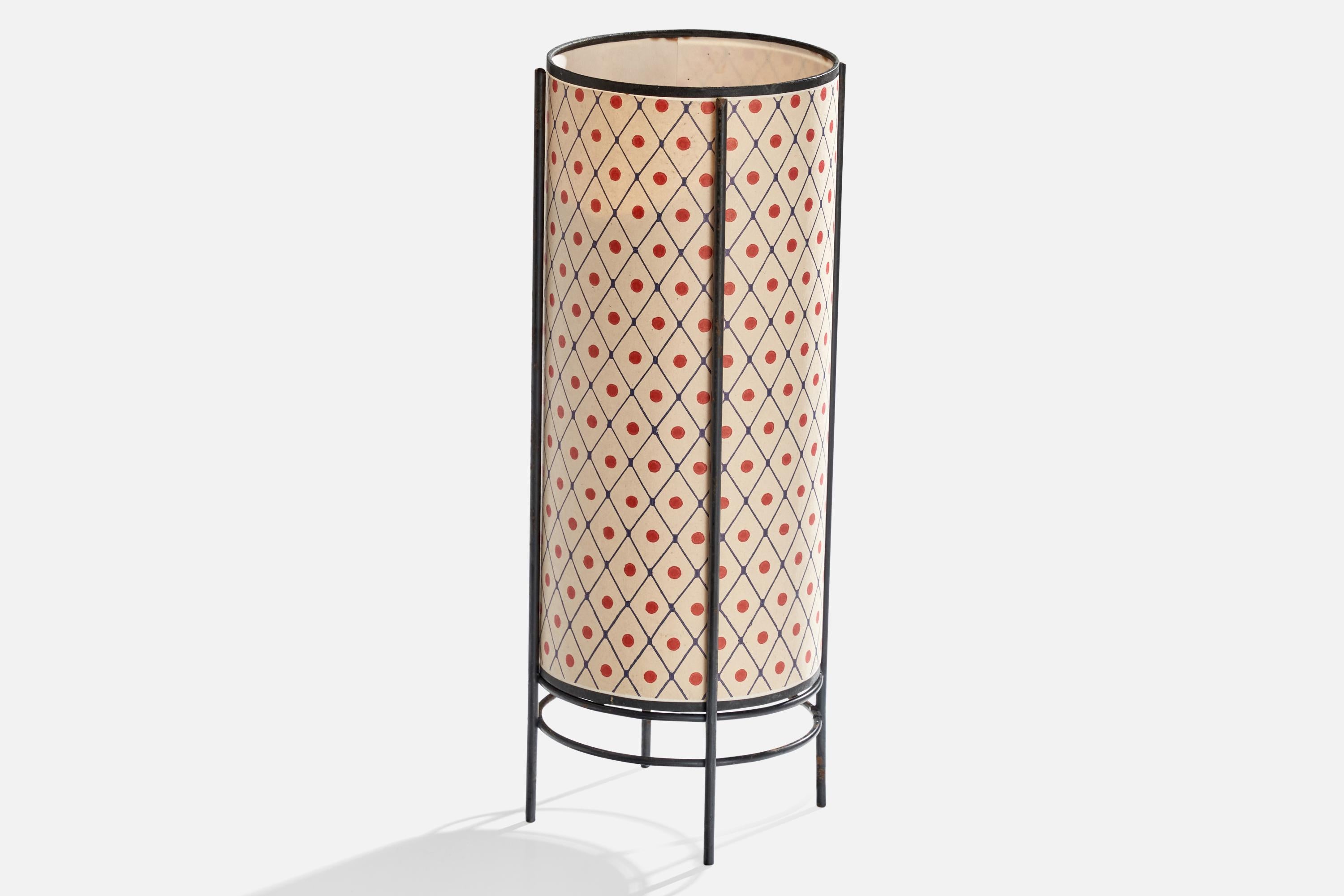 Late 20th Century Japanese Designer, Table Lamps, Metal, Paper, Japan, 1980s For Sale
