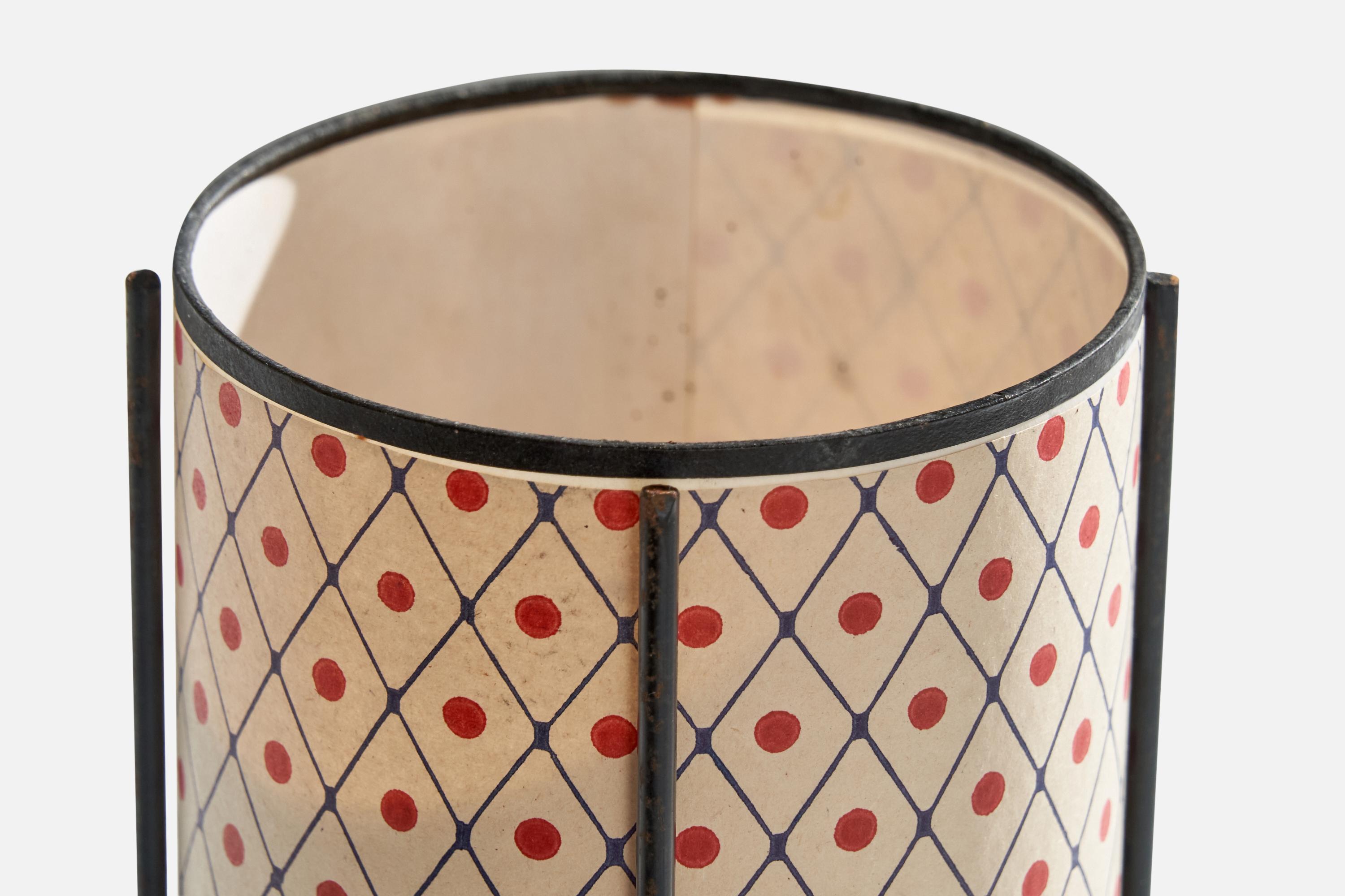Japanese Designer, Table Lamps, Metal, Paper, Japan, 1980s For Sale 1