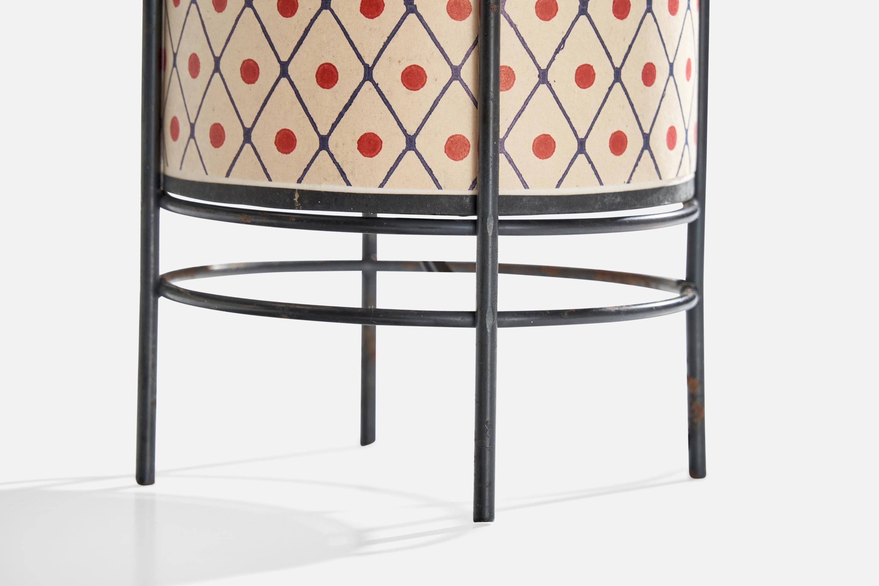 Japanese Designer, Table Lamps, Metal, Paper, Japan, 1980s For Sale 2