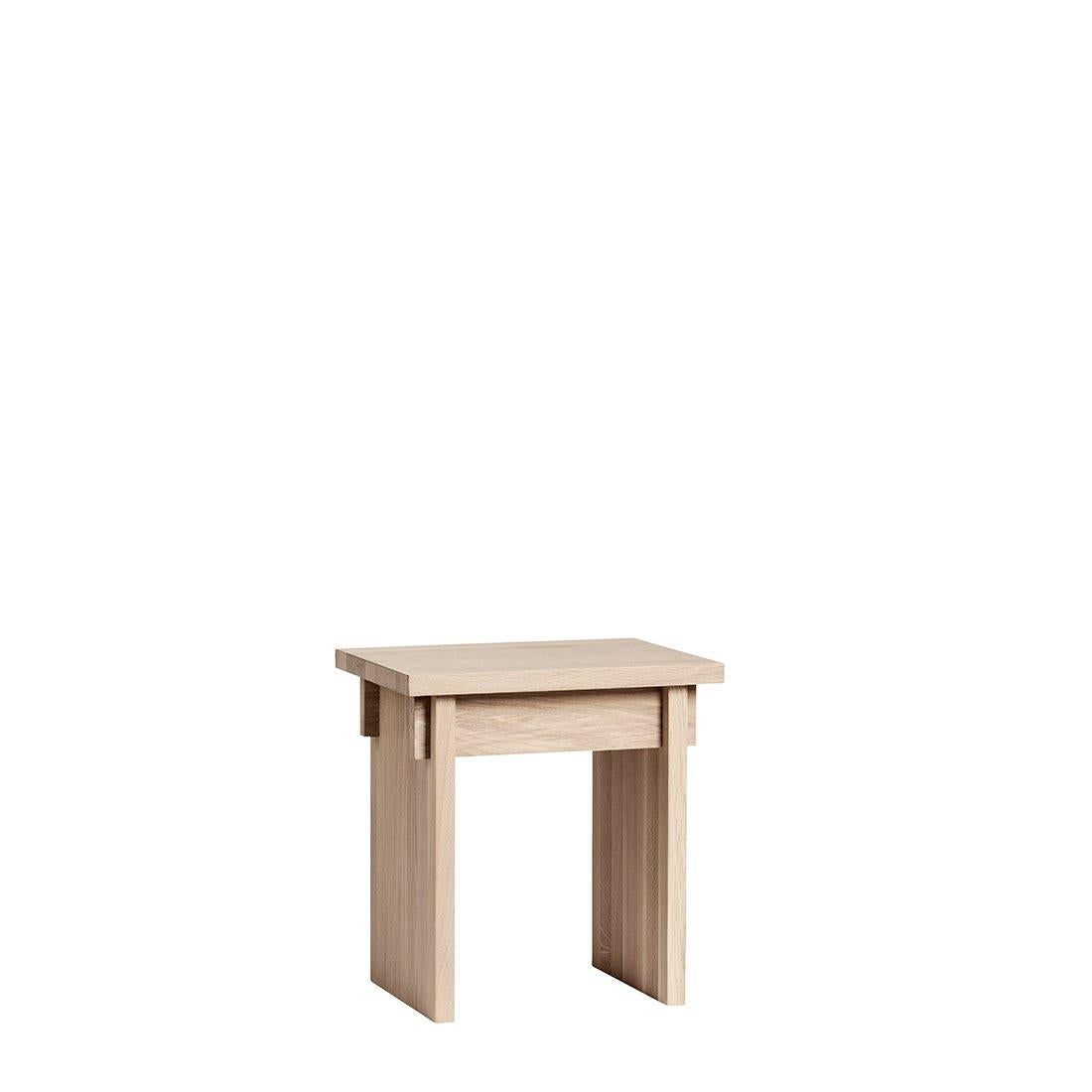 Japanese dining chair by Kristina Dam Studio
Materials: Solid oak with oil treatment, 
Dimensions: 30 x 40 x H 42cm.

Our Japanese dining stool is a modern and stylish dining chair which is carefully crafted down to the very smallest detail. The