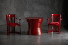Japanese Dining Set in the Style of Frank Lloyd Wright, Belgium, 1940s