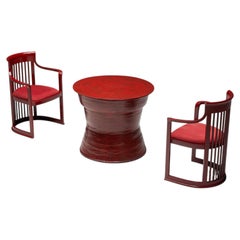 Japanese Dining Set in the Style of Frank Lloyd Wright, Belgium, 1940s