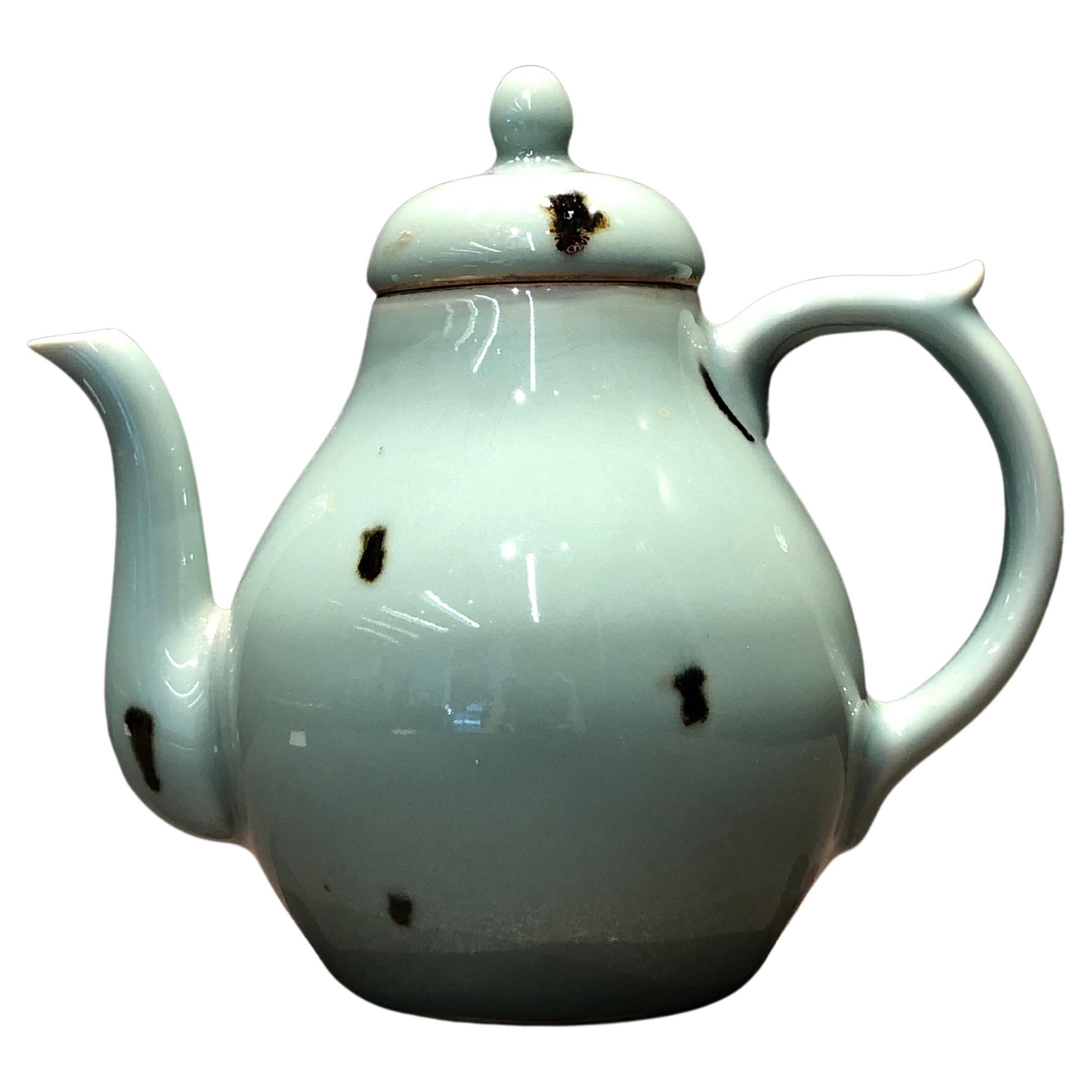 Japanese Dot Designed China Teapot, Taisho Period For Sale