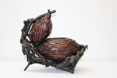 Japanese Double Gourd Ikebana Woven Basket