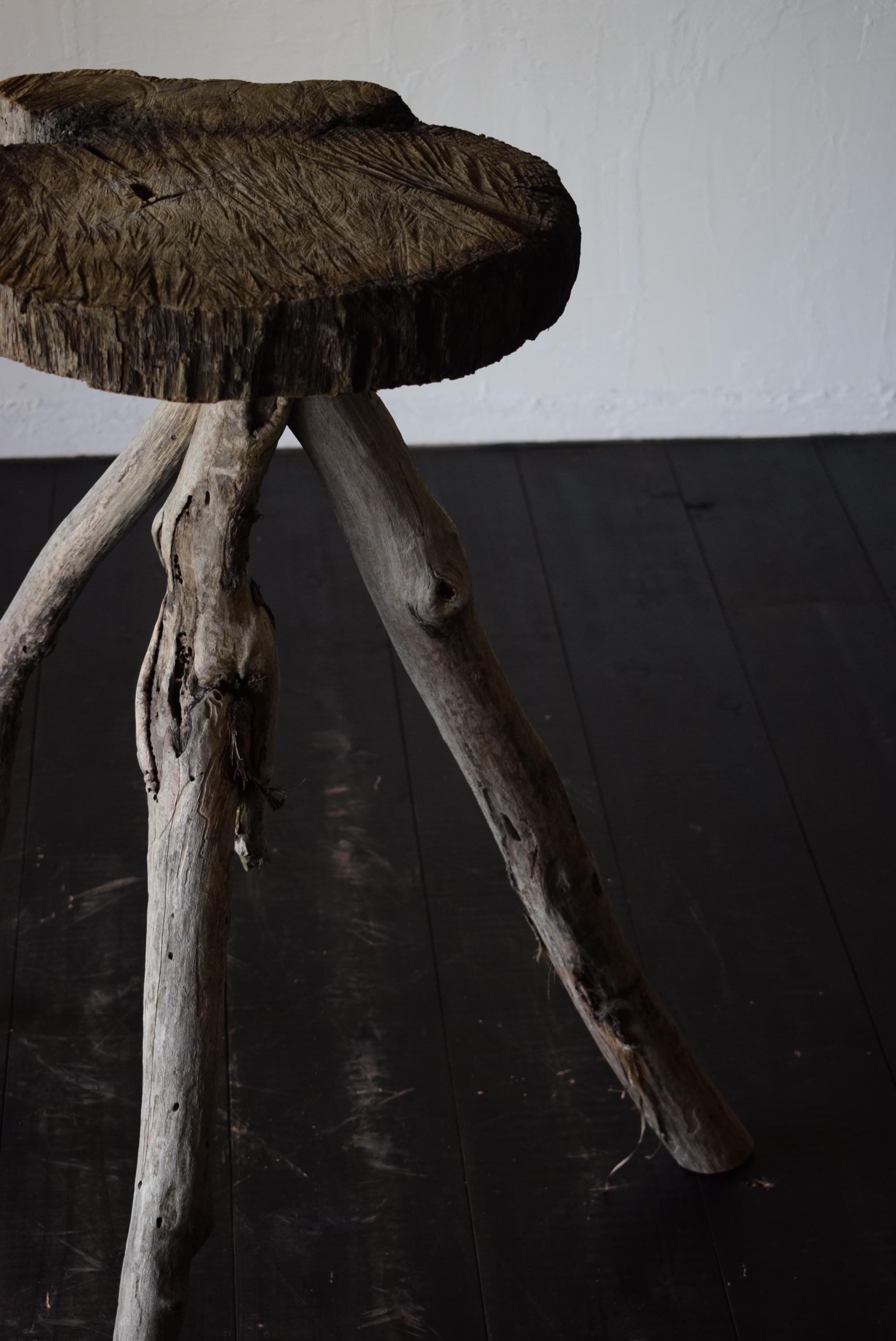 Folk Art Japanese Driftwood Side Table / Table Wabisabi