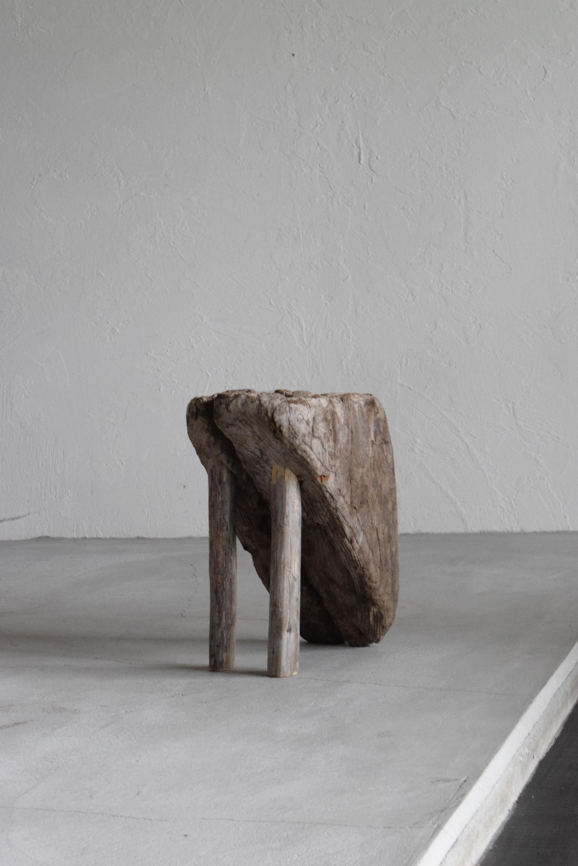 Contemporary Japanese Driftwood Stool / Wabisabi Stool
