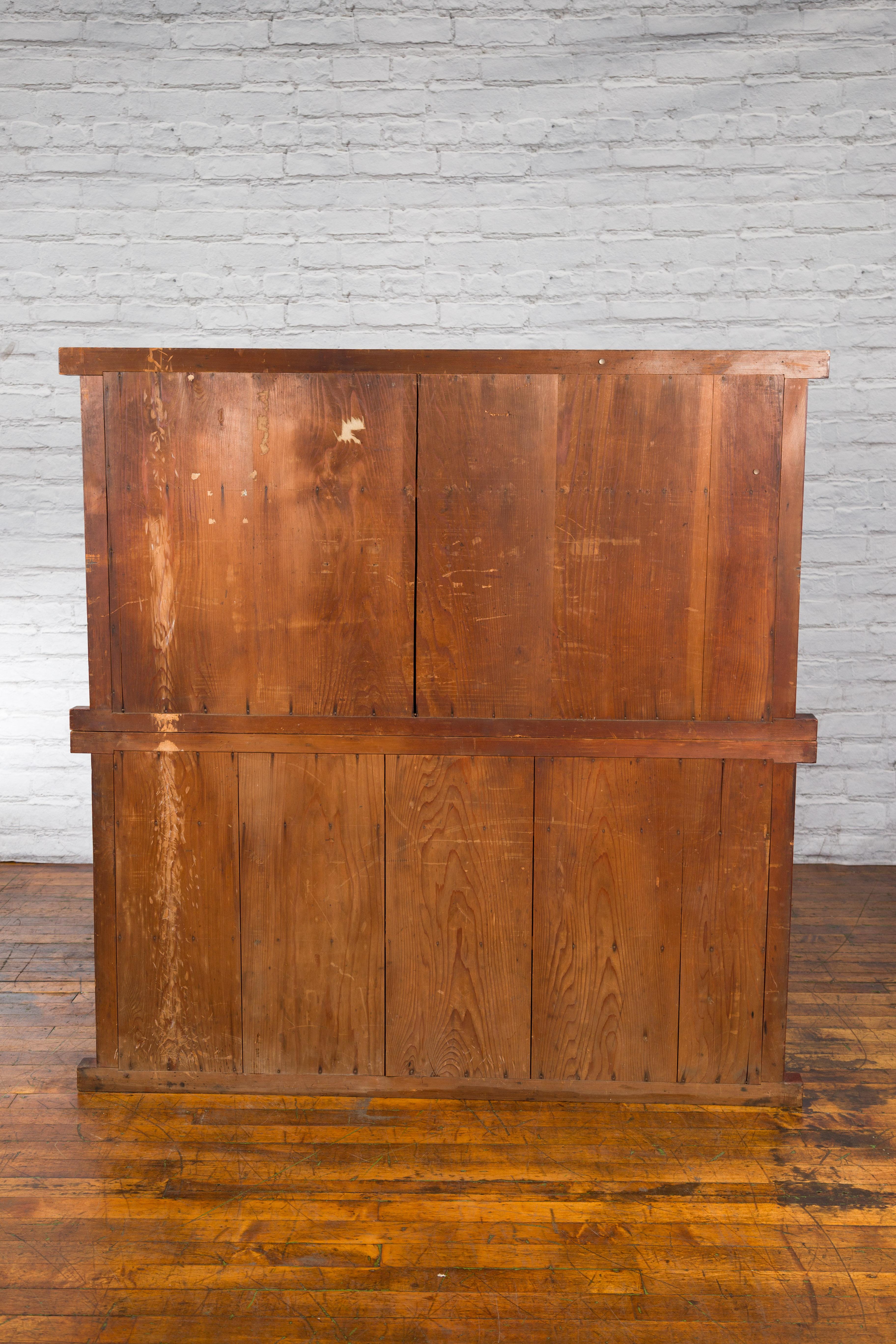 Japanese Early 20th Century Kitchen Compound Cabinet with Sliding Doors For Sale 12