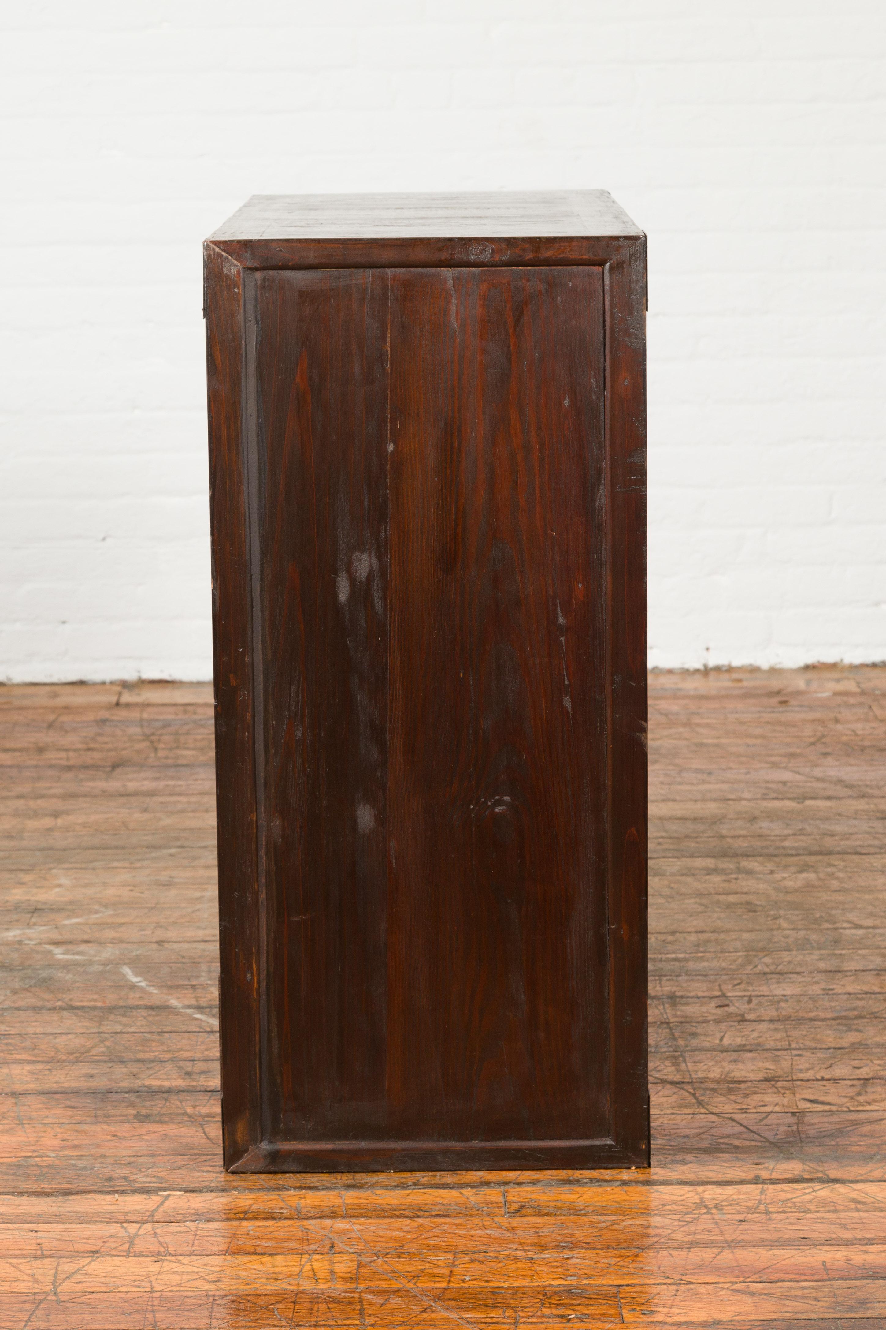 Japanese Early 20th Century Two-Way Floating Side Cabinet with Doors and Drawers 5