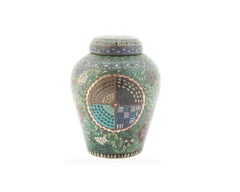 Japanese Early Meiji Cloisonne Enamel Lidded Jar