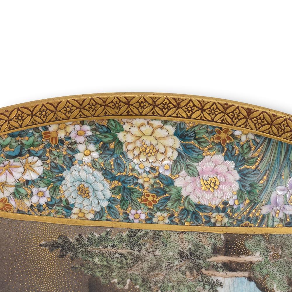 Japanese Earthenware Meiji Period Satsuma Plate by Kinkozan 6