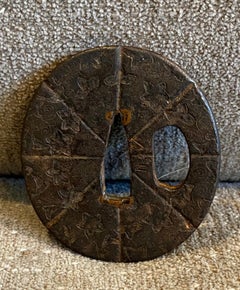 Japanese Edo Antique Samurai Tsuba Sword Hand Guard Stars or Cherry Blossoms