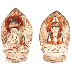 Japanese Edo Carved Stone Bodhisattva Sculptures