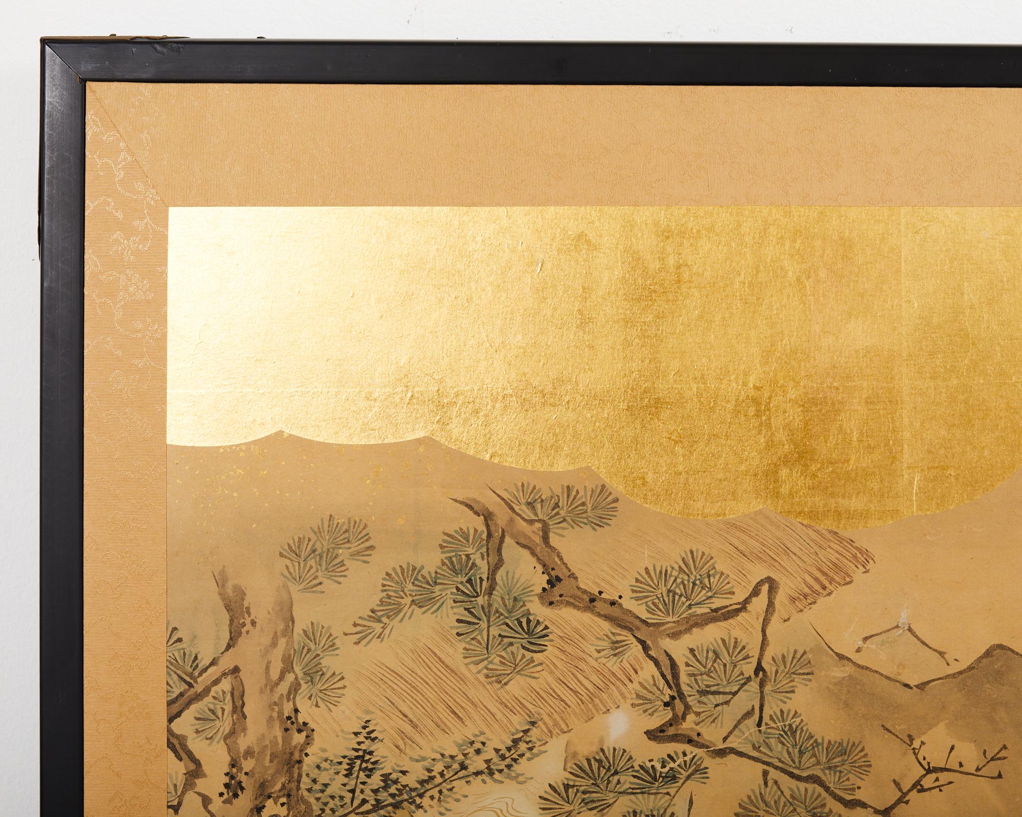 Japanischer Edo-Raumteiler mit vier Tafeln aus Kano-Schule Filial Piety im Angebot 12