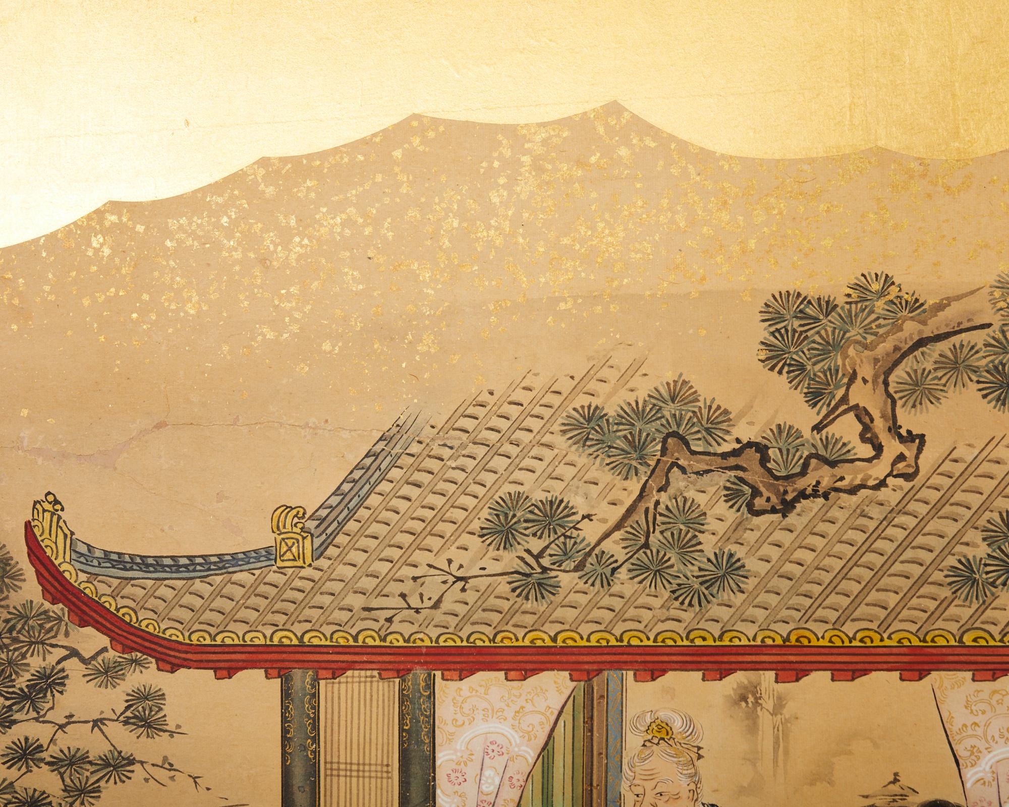 Japanischer Edo-Raumteiler mit vier Tafeln aus Kano-Schule Filial Piety im Angebot 3
