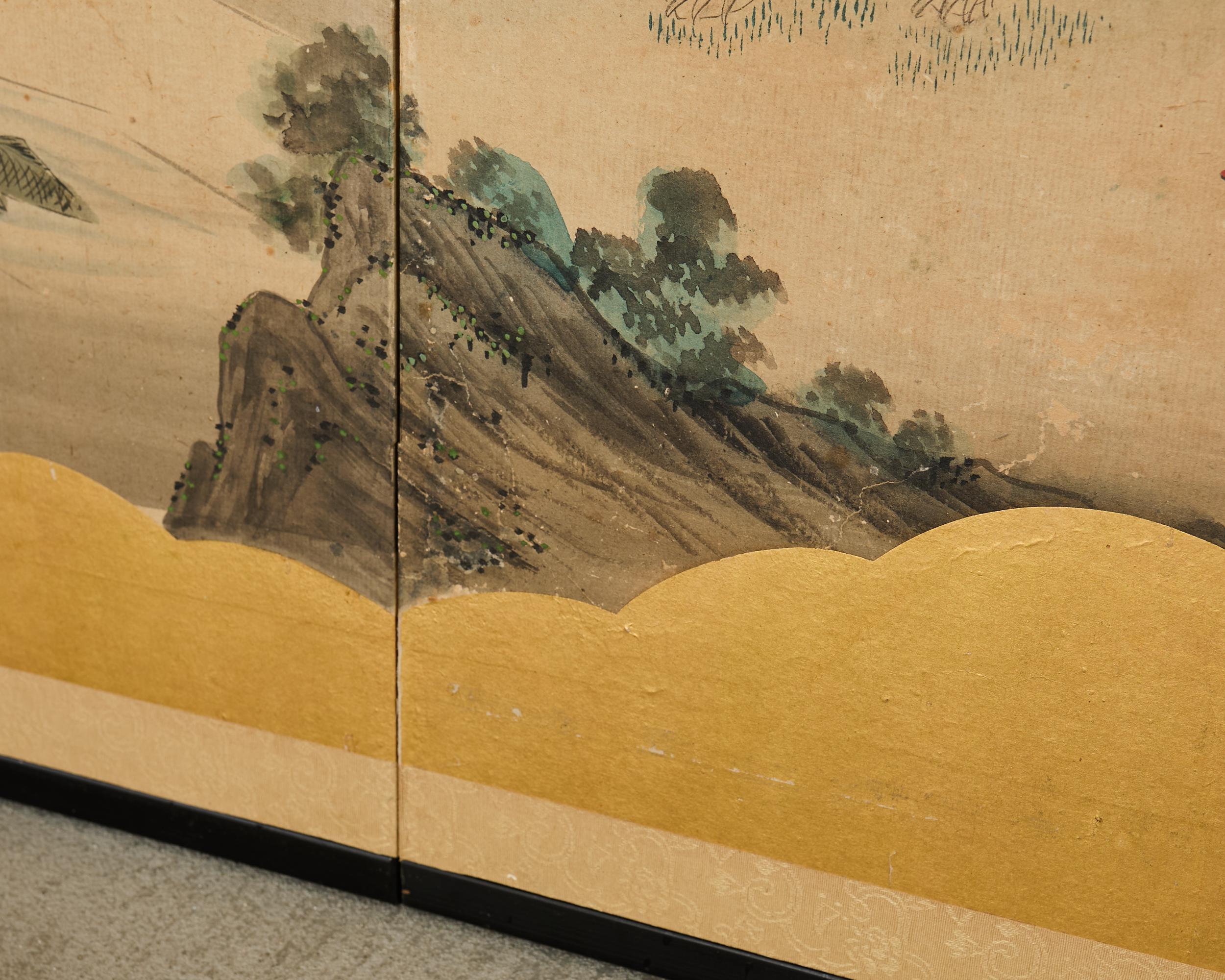 Japanischer Edo-Bildschirm mit vier Tafeln Paragons der Pietät im Angebot 11