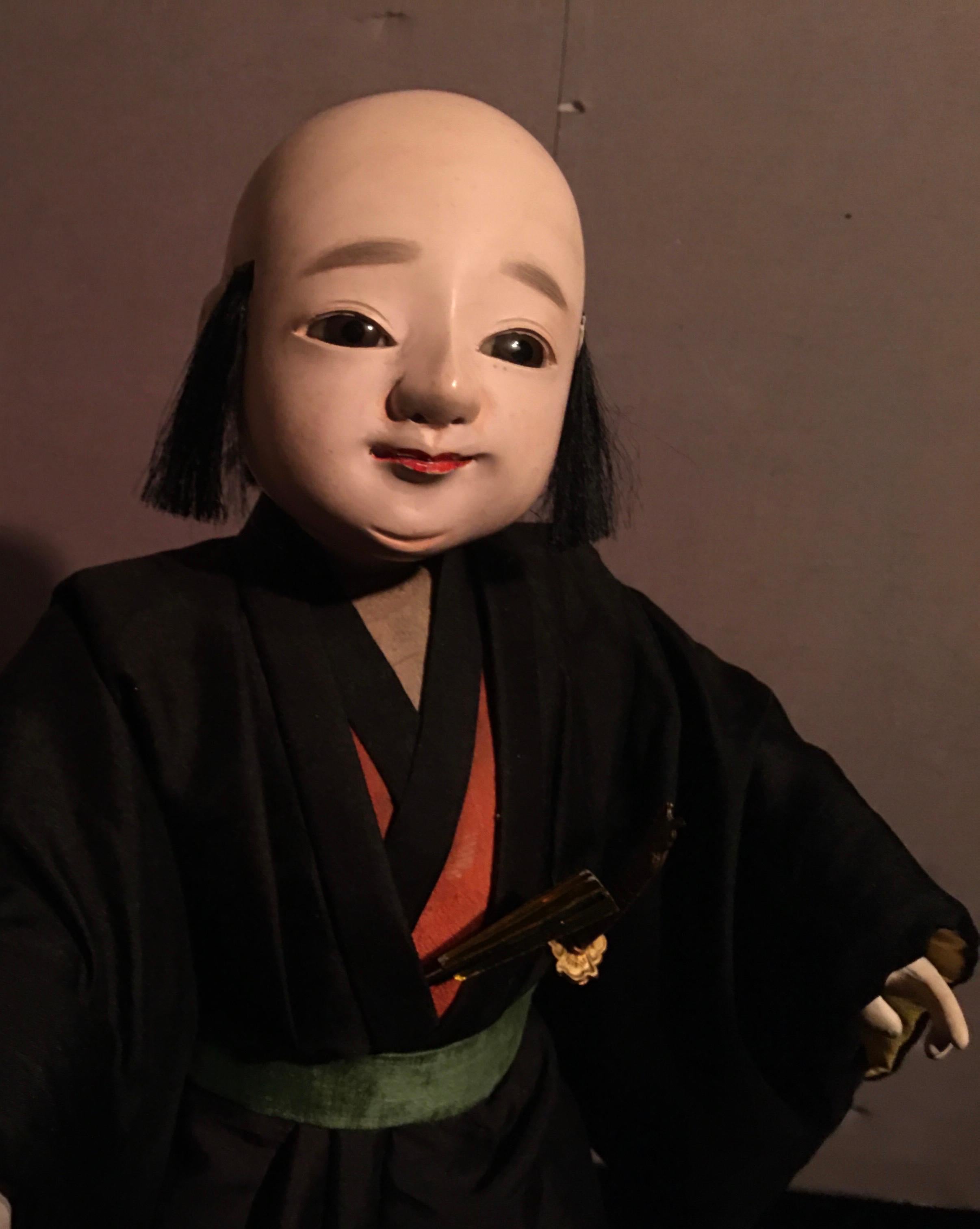 Lacquered Japanese Edo Isho Ningyo Dolls of Daimyo Class Children
