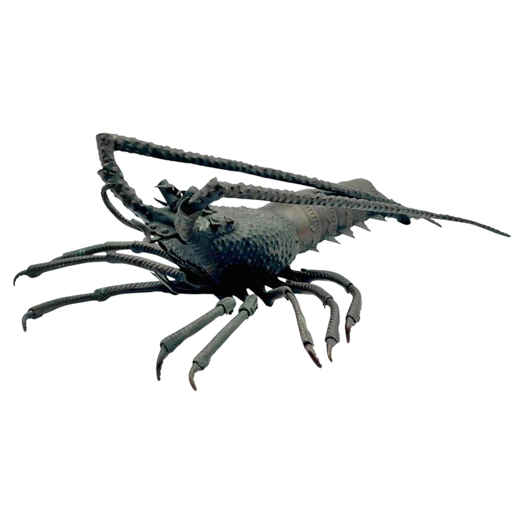 Japanese Edo Jizai Okimono Articulated Metal Rock Lobster by Hiroyoshi, c. 1850